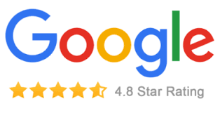 LJ Roofing & Restoration Google logo with a 4.8-star rating