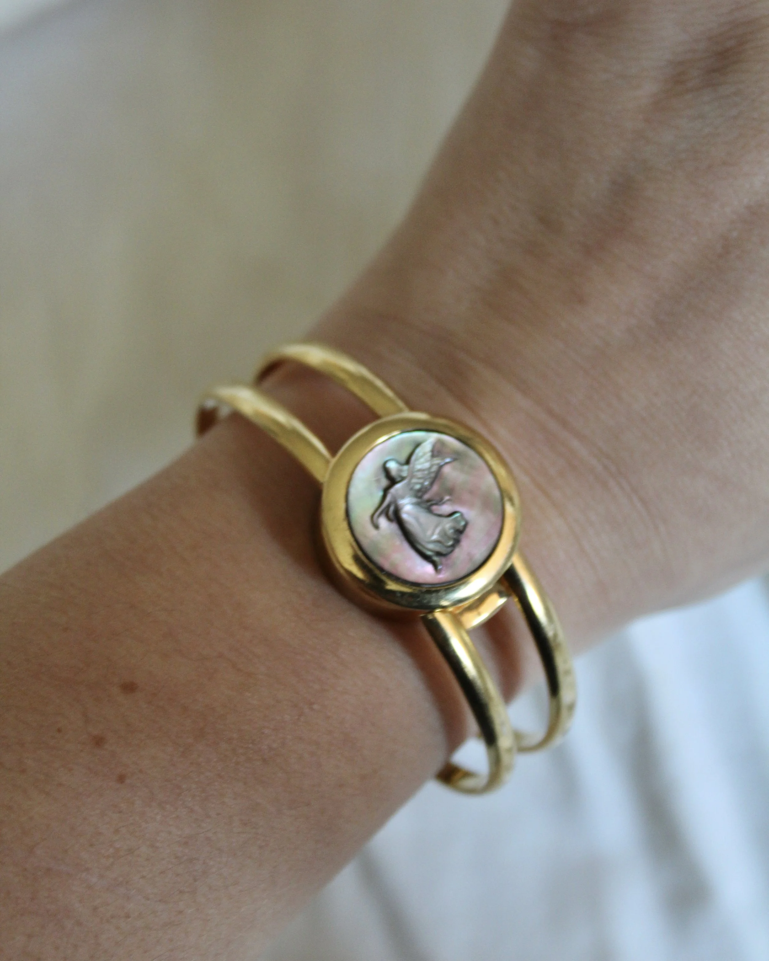 Abalone Angel Peek-A-Boo Bangle Watch