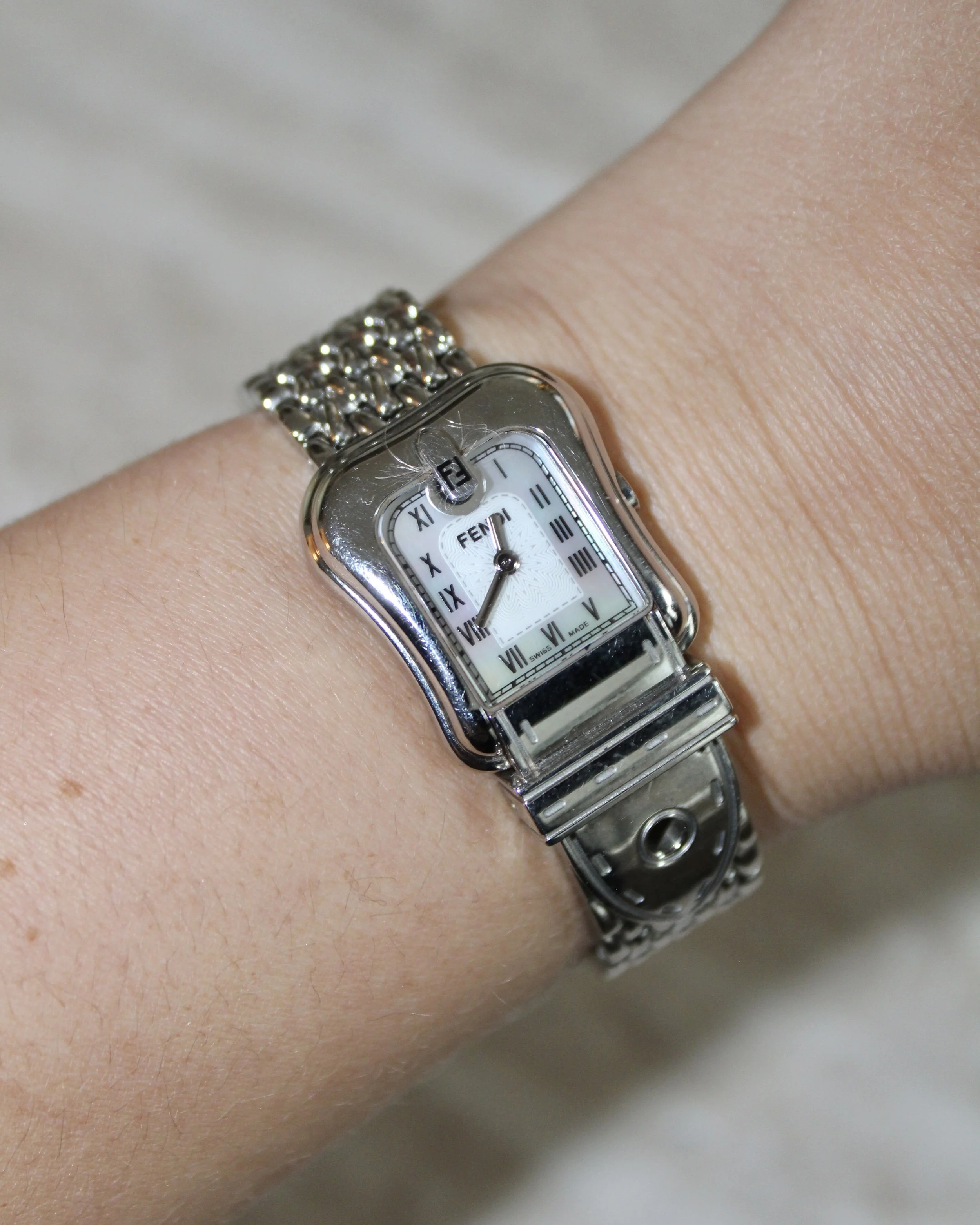 Fendi Orologi Silver Buckle Watch 23 mm