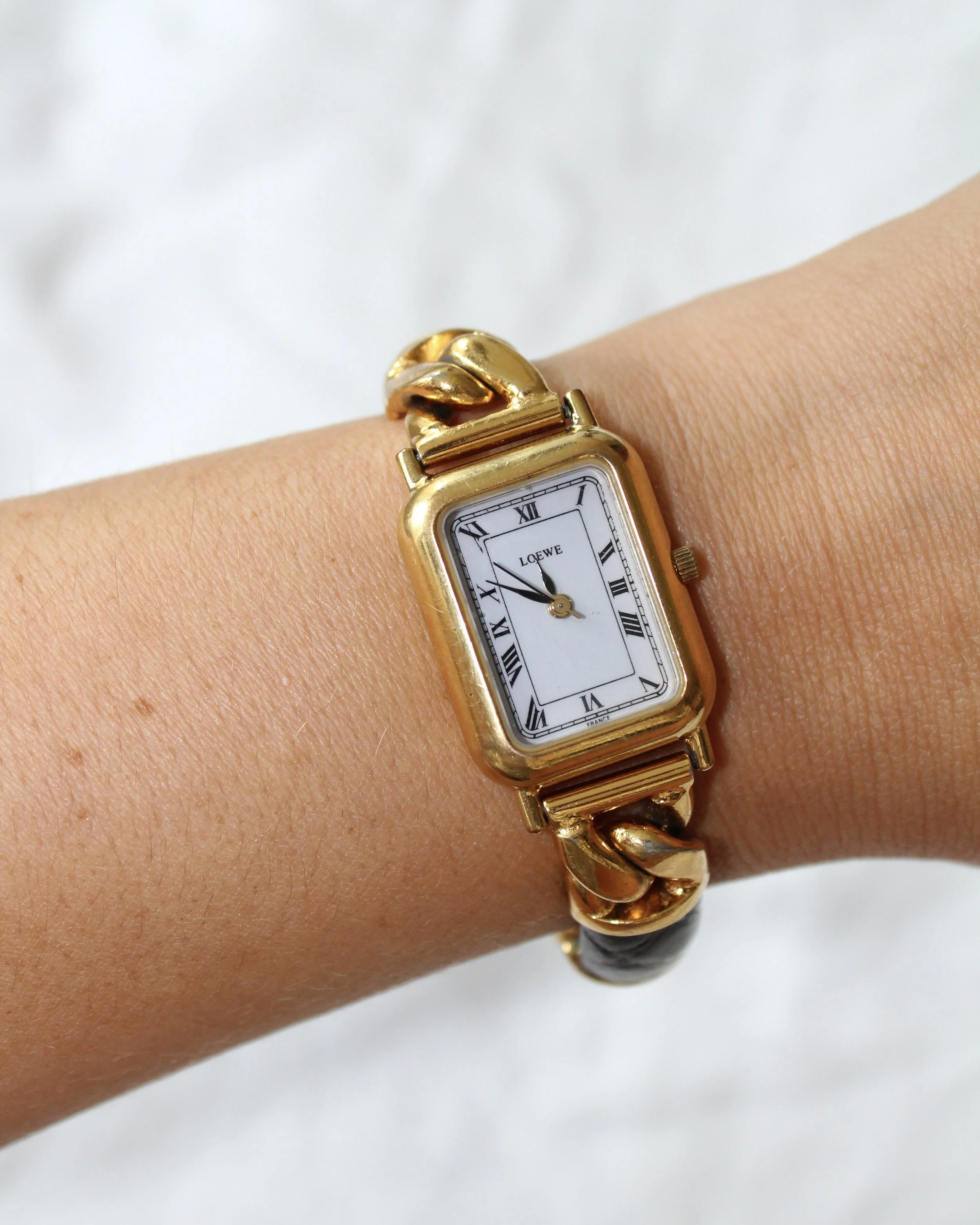 Loewe Leather & Gold Braided Watch