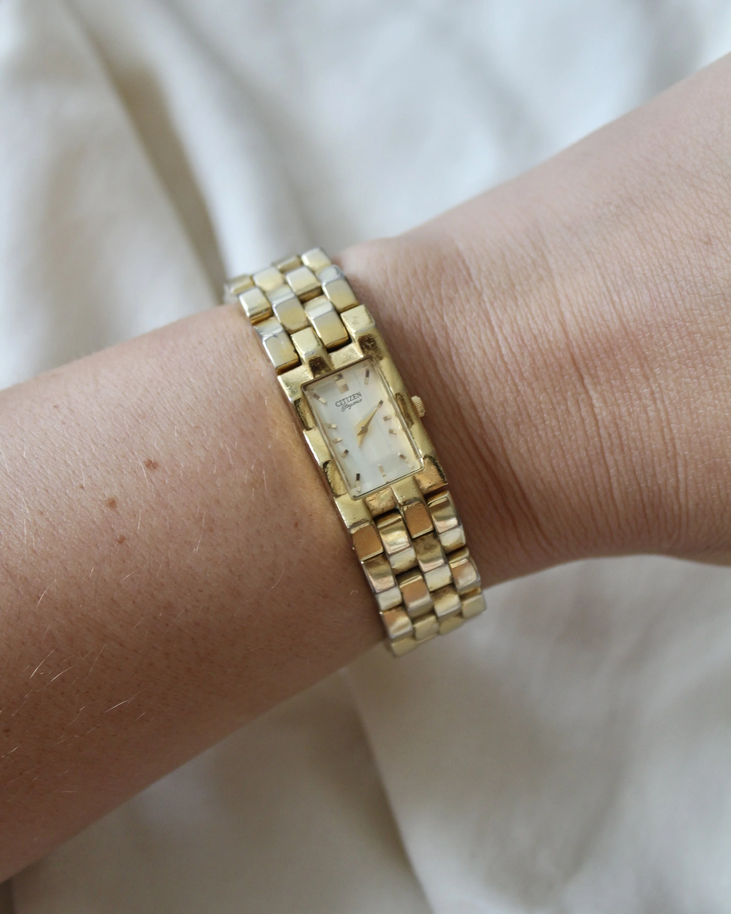 Vintage Rectangular Brick Link Watch