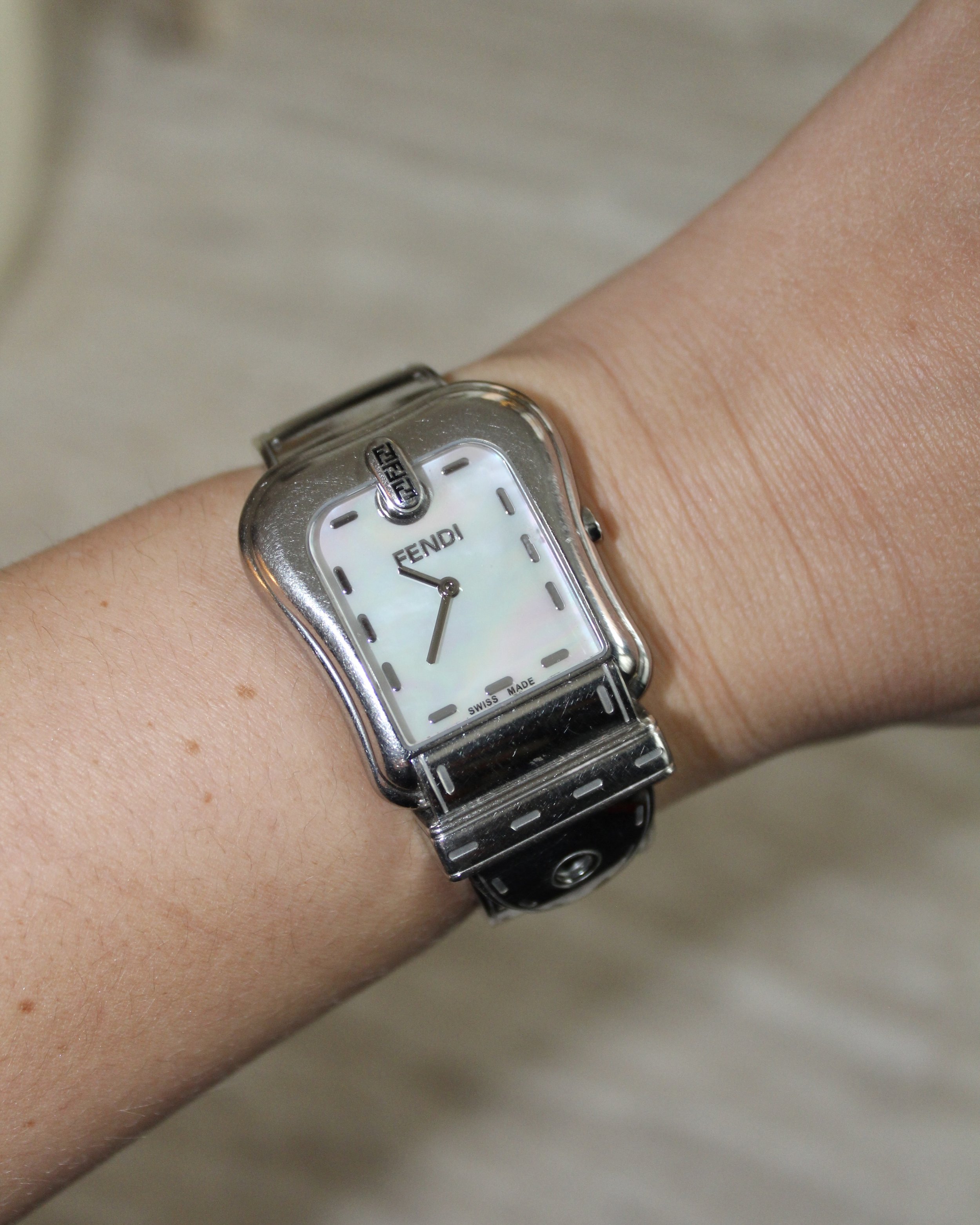 Fendi Orologi Buckle Watch with Mother of Pearl Dial 33 mm