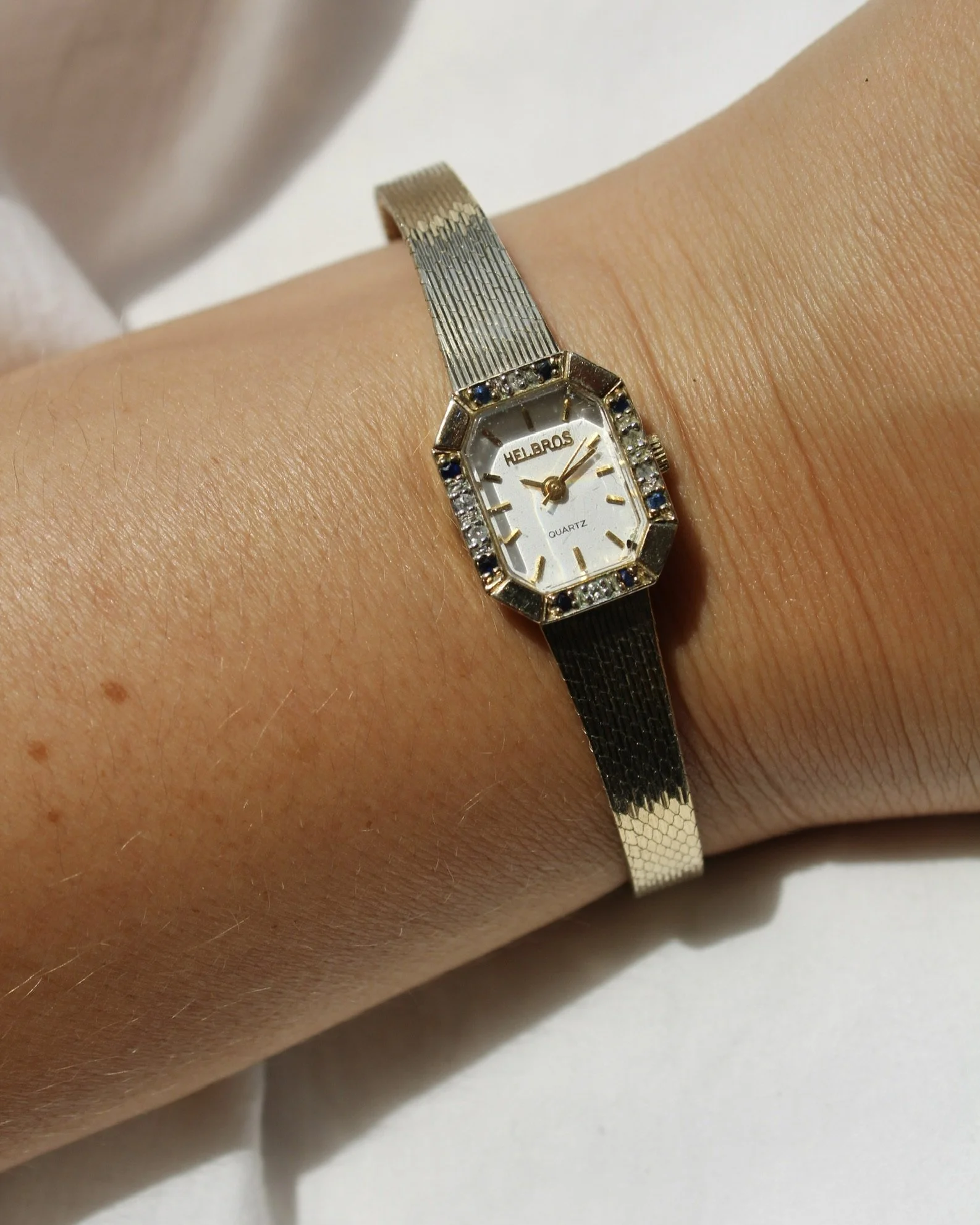 80s/90s Helbros Jeweled Bezel Watch