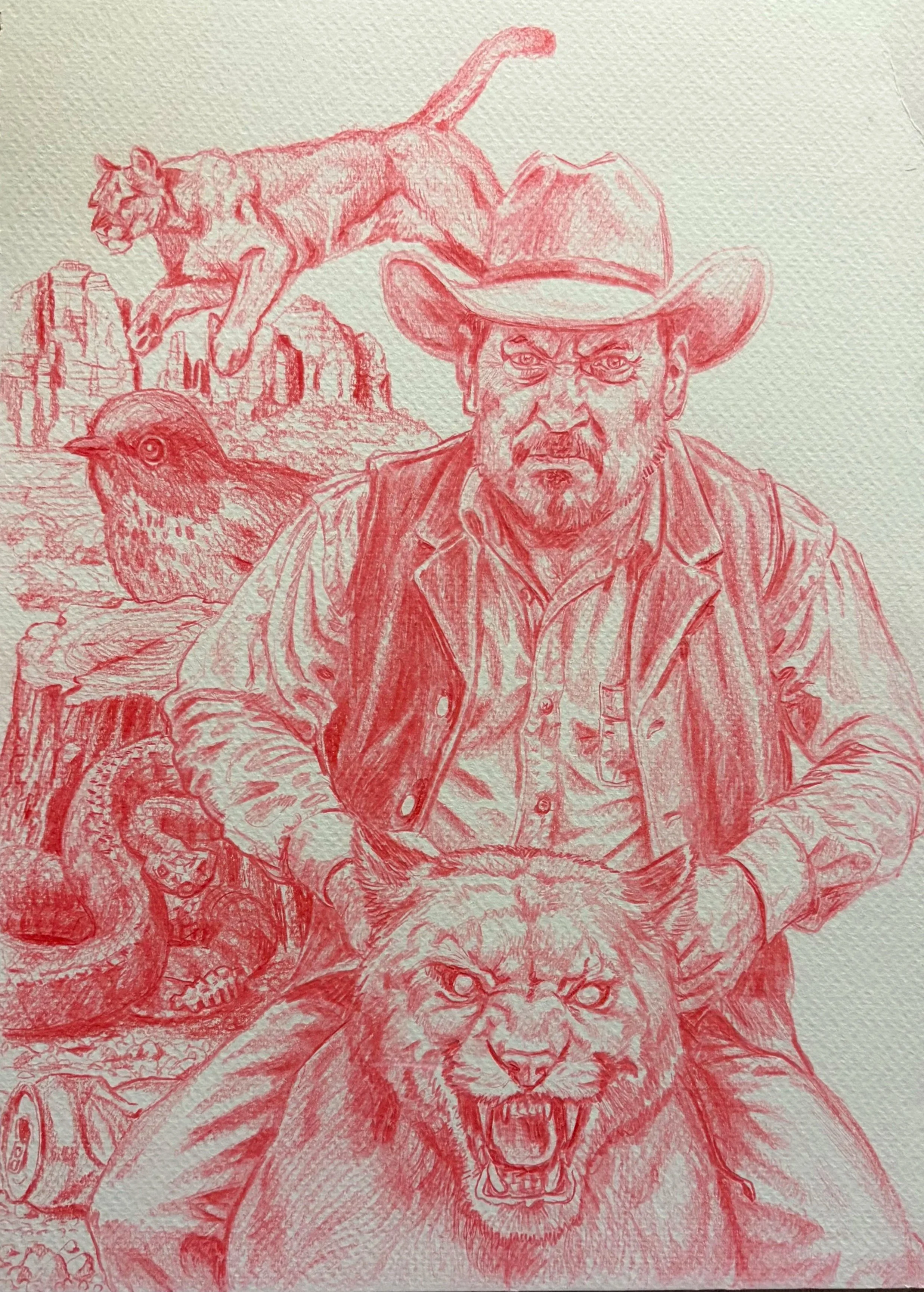 Work in Progress, tentatively "Yep", Conte on Paper, 30" x 30"