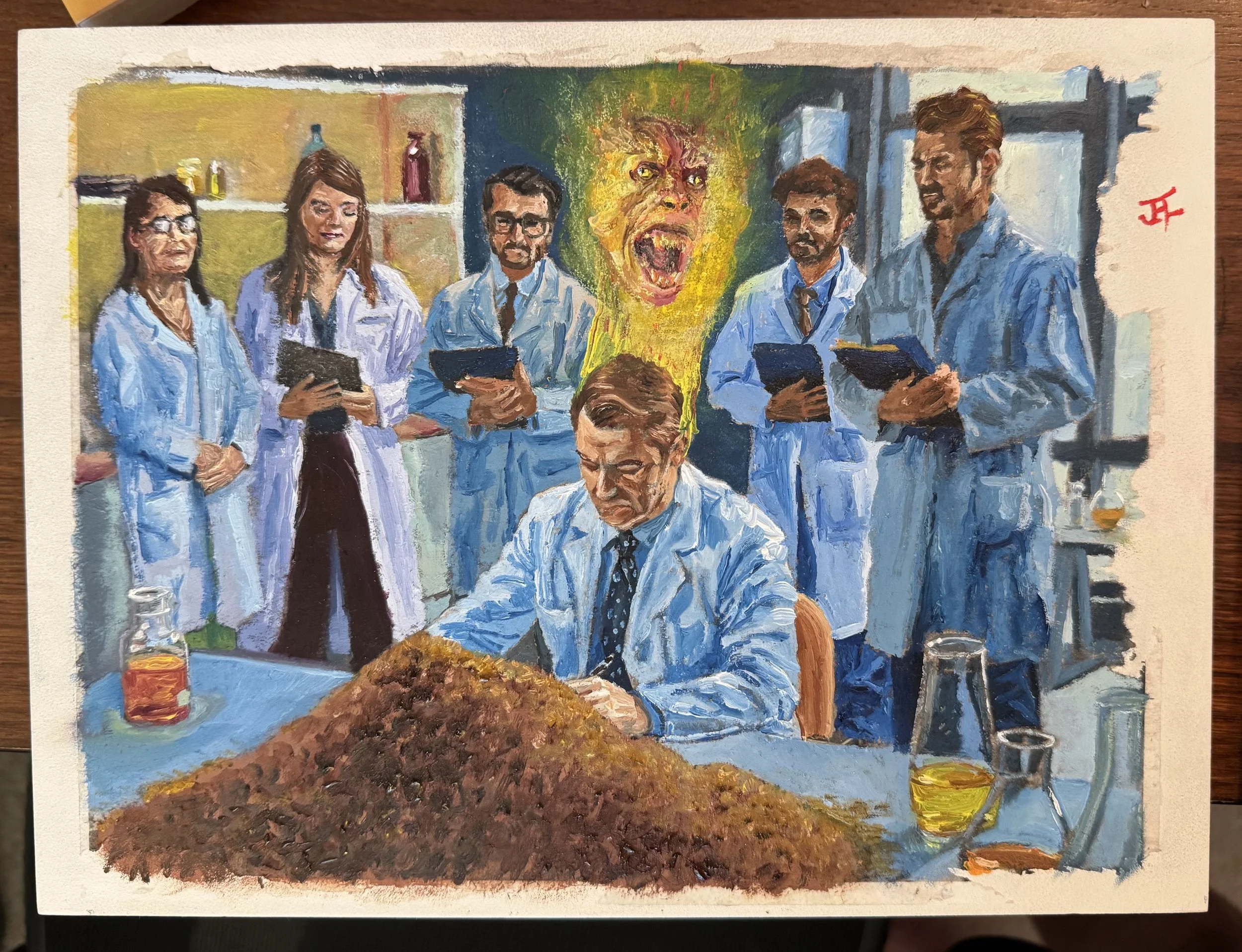 Phenomenon, 2025, Oil on Birch Panel, 18" x 12" x 2"