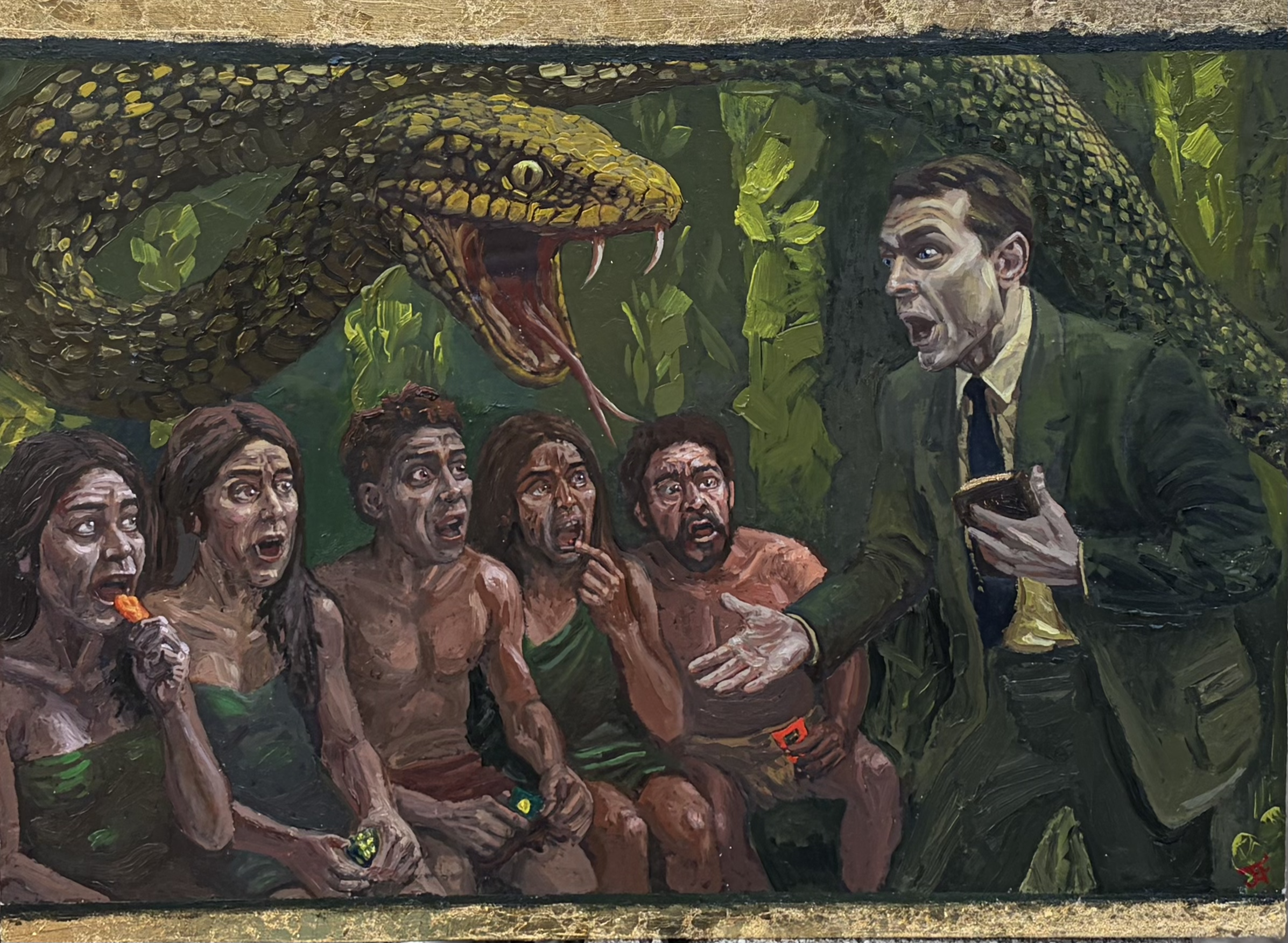 The Missionary 2026, Oil on Birch Panel, 16" x 12" x 2"