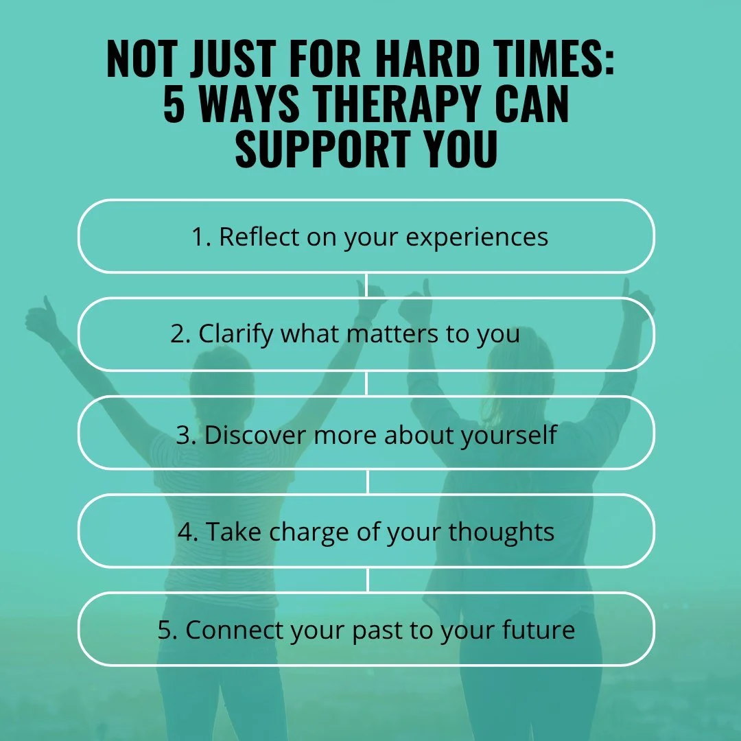 Therapy isn’t just for tough moments! π± It’s a space for insight, clarity, and personal growth. You get someone impartial to explore your thoughts with, practice decision-making, and have a safe place to be fully yourself without judgmen