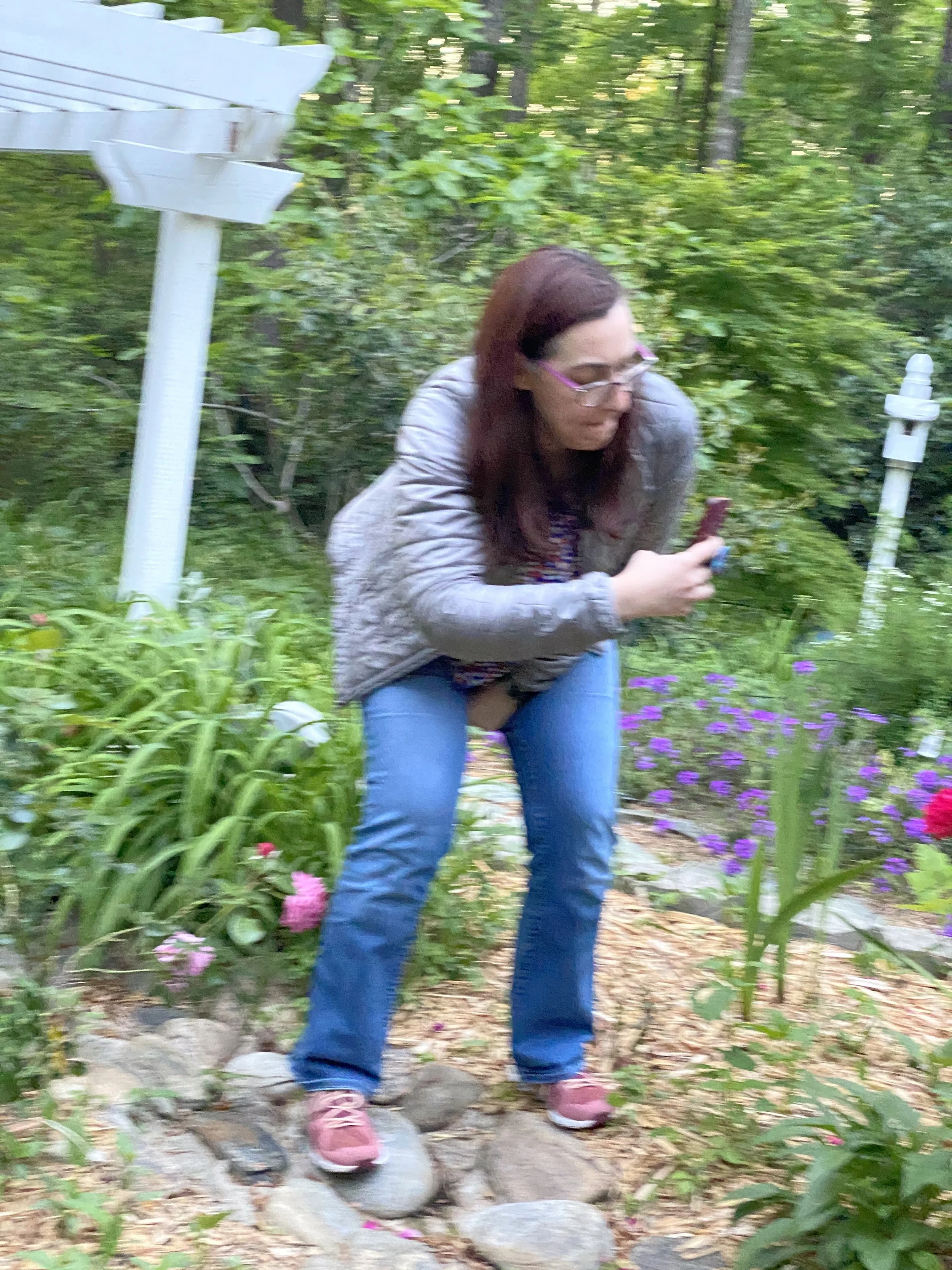 Taking pictures in the garden