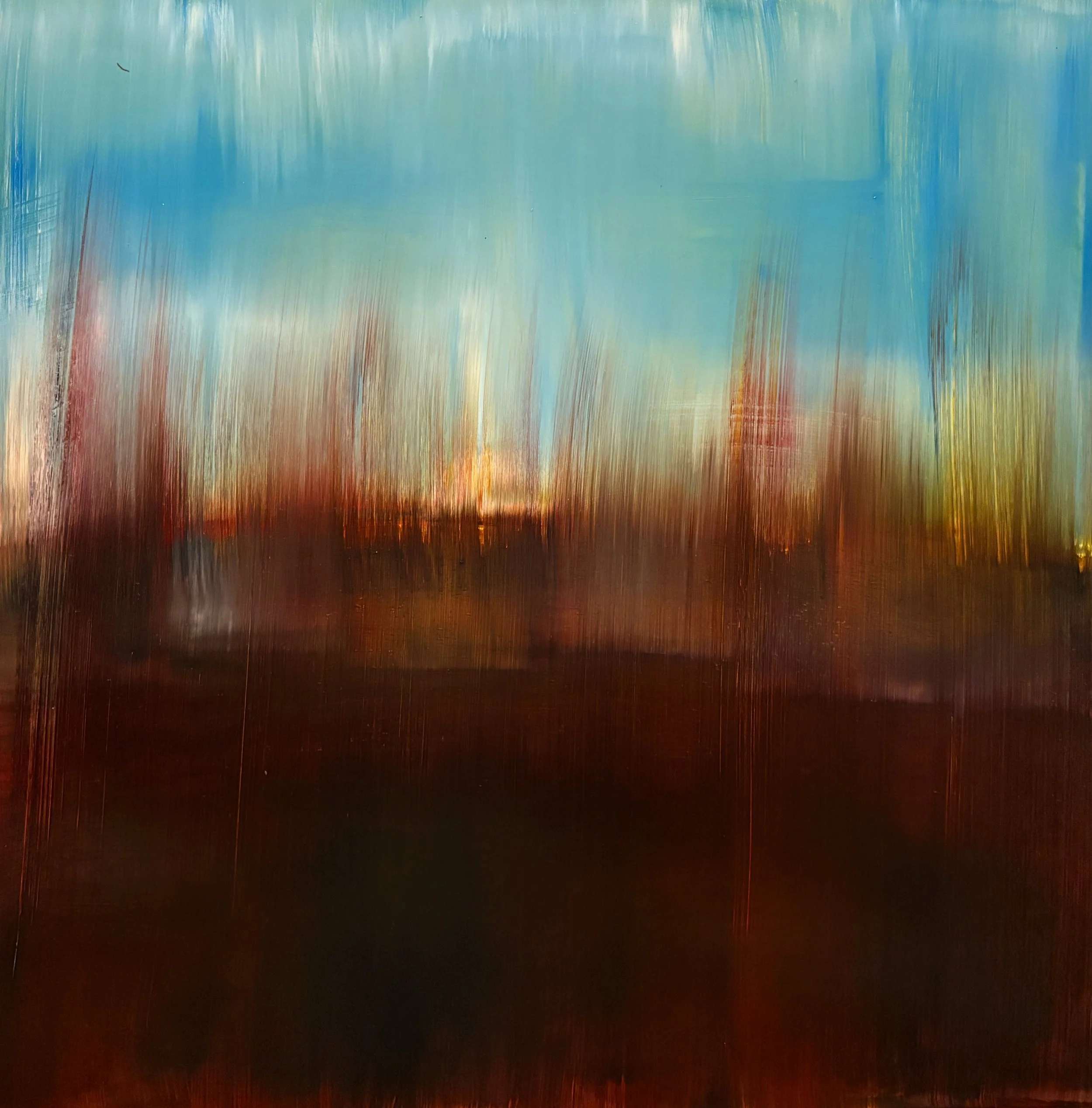 Abstract, 16x16, Oil and Acrylic on Enameled Aluminum (Available)