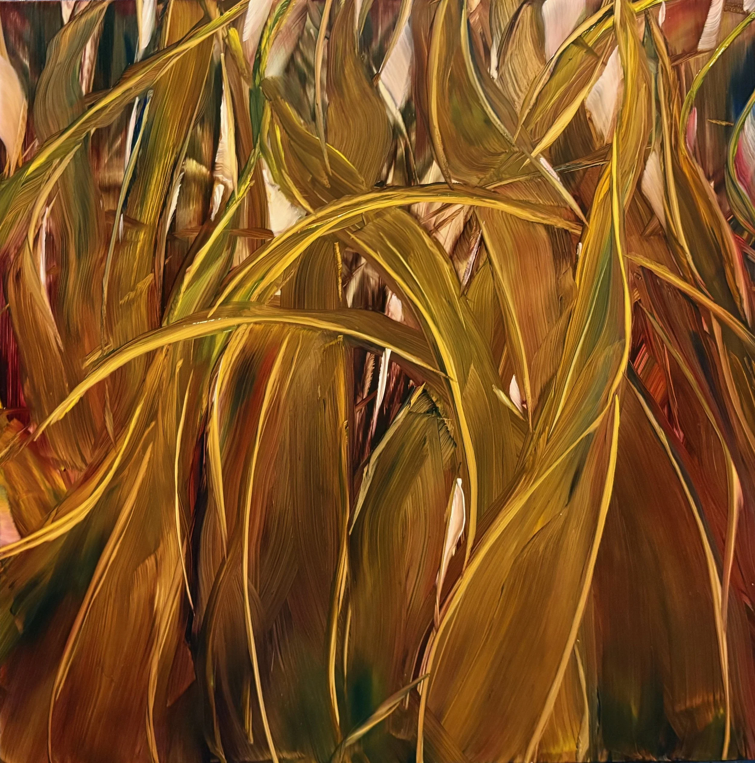 Chaos, 12 x 12, Oil on Enameled Aluminum (Available)