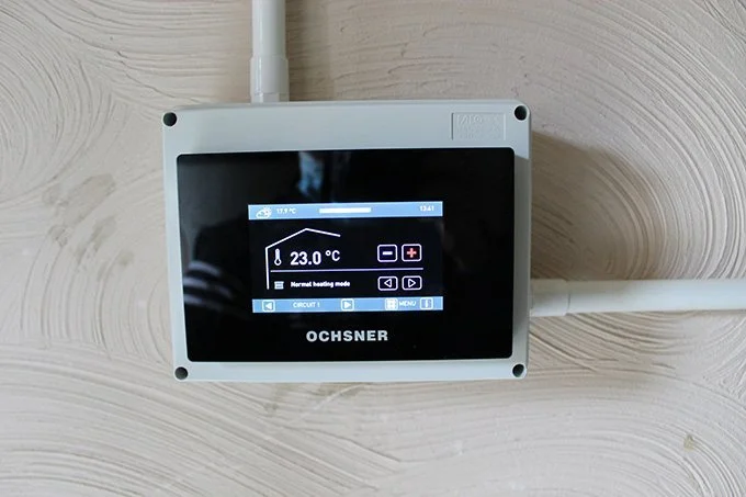 View of new thermostat for this commercial retrofit.