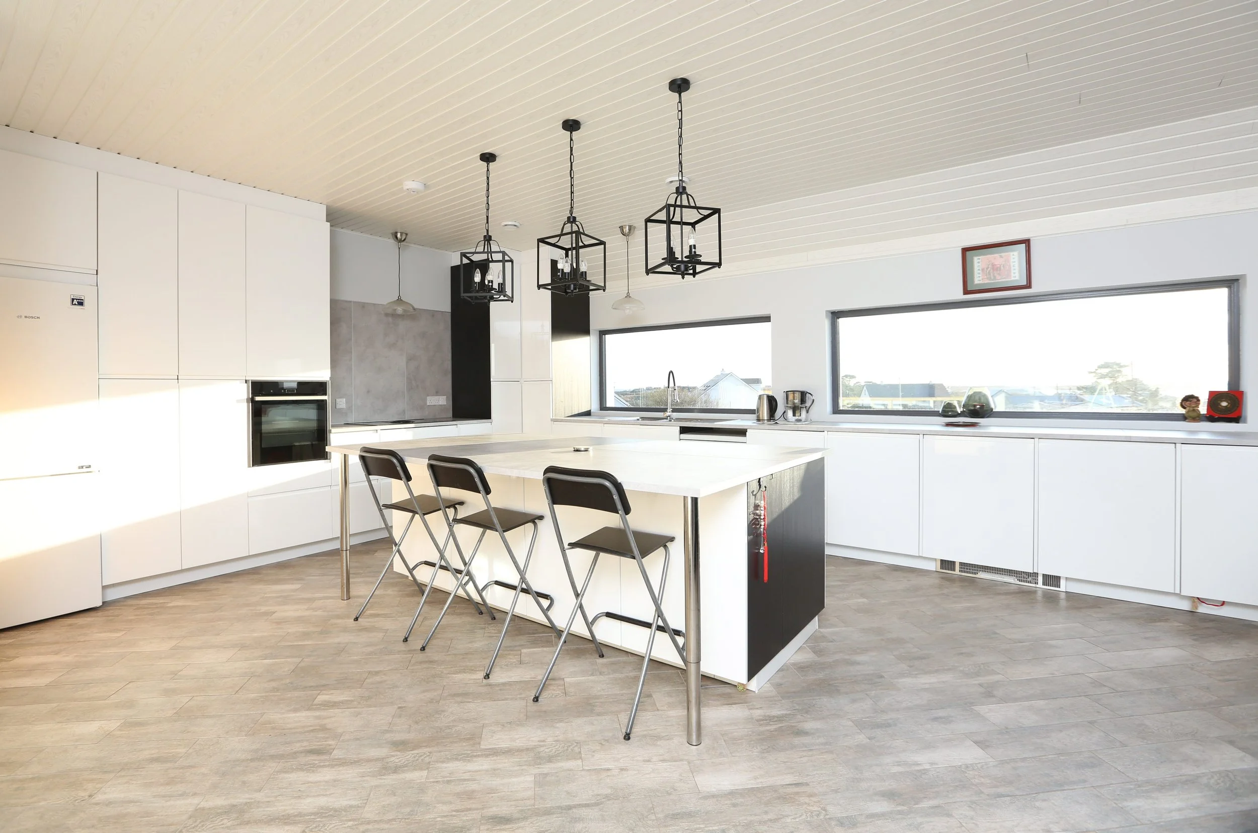 View of kitchen after a deep retrofit.