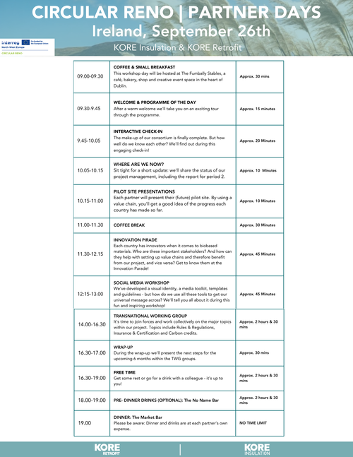 Circular Reno Partner Days Agenda — KORE Retrofit