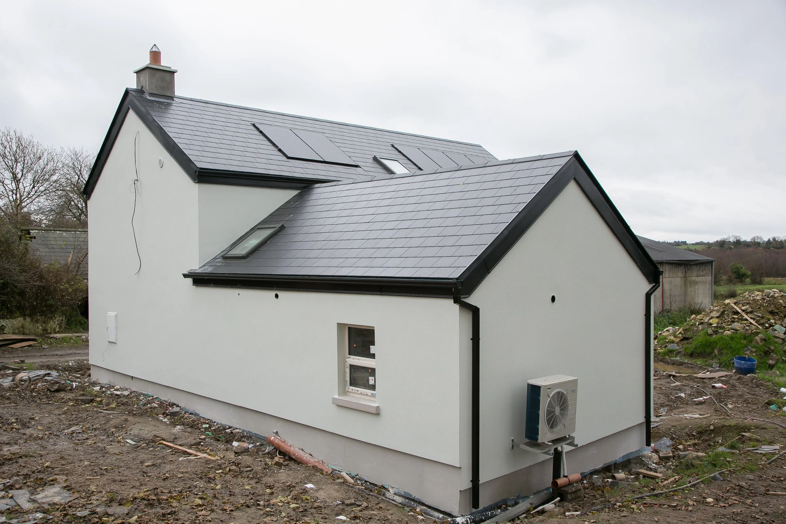 External Insulation and heat pump installed as part of home energy upgrade works.