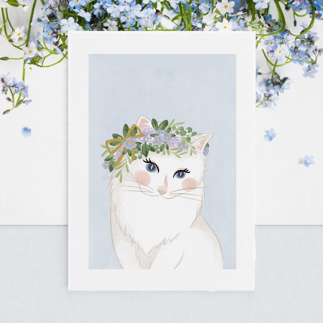 Spring Cat Printed Poster A4