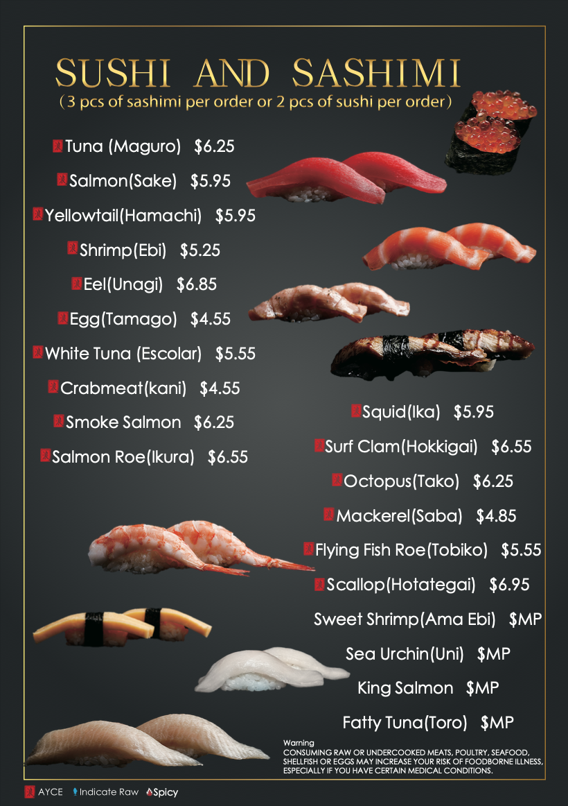 Menu - Sushi Nami | Best Japanese Restaurant in Louisiana