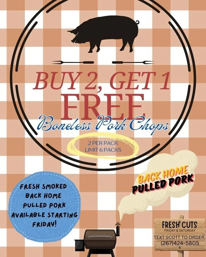 Pork Chop Sale! Fresh Smoked Pulled Pork Friday!