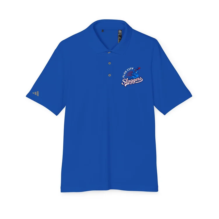 Adidas Unisex Performance Polo - Blue Sluggers Sports Shirt — Flag