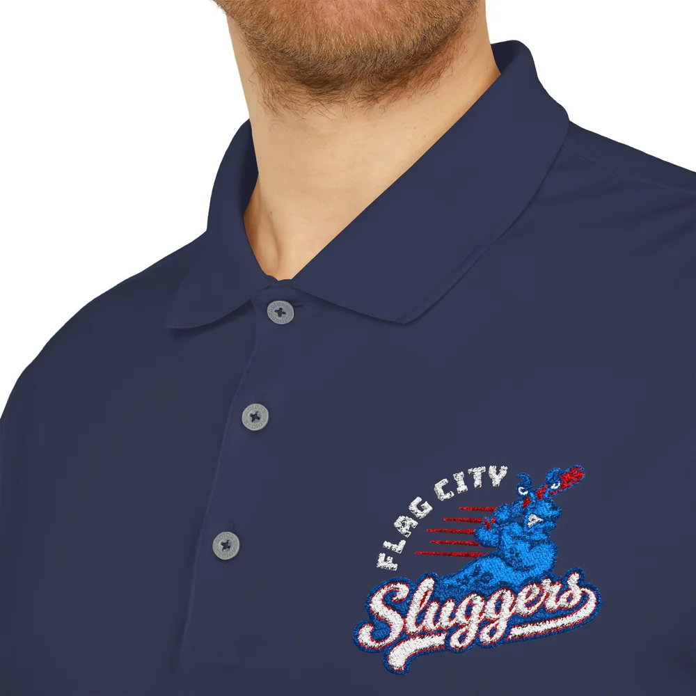 Adidas Unisex Performance Polo - Blue Sluggers Sports Shirt — Flag