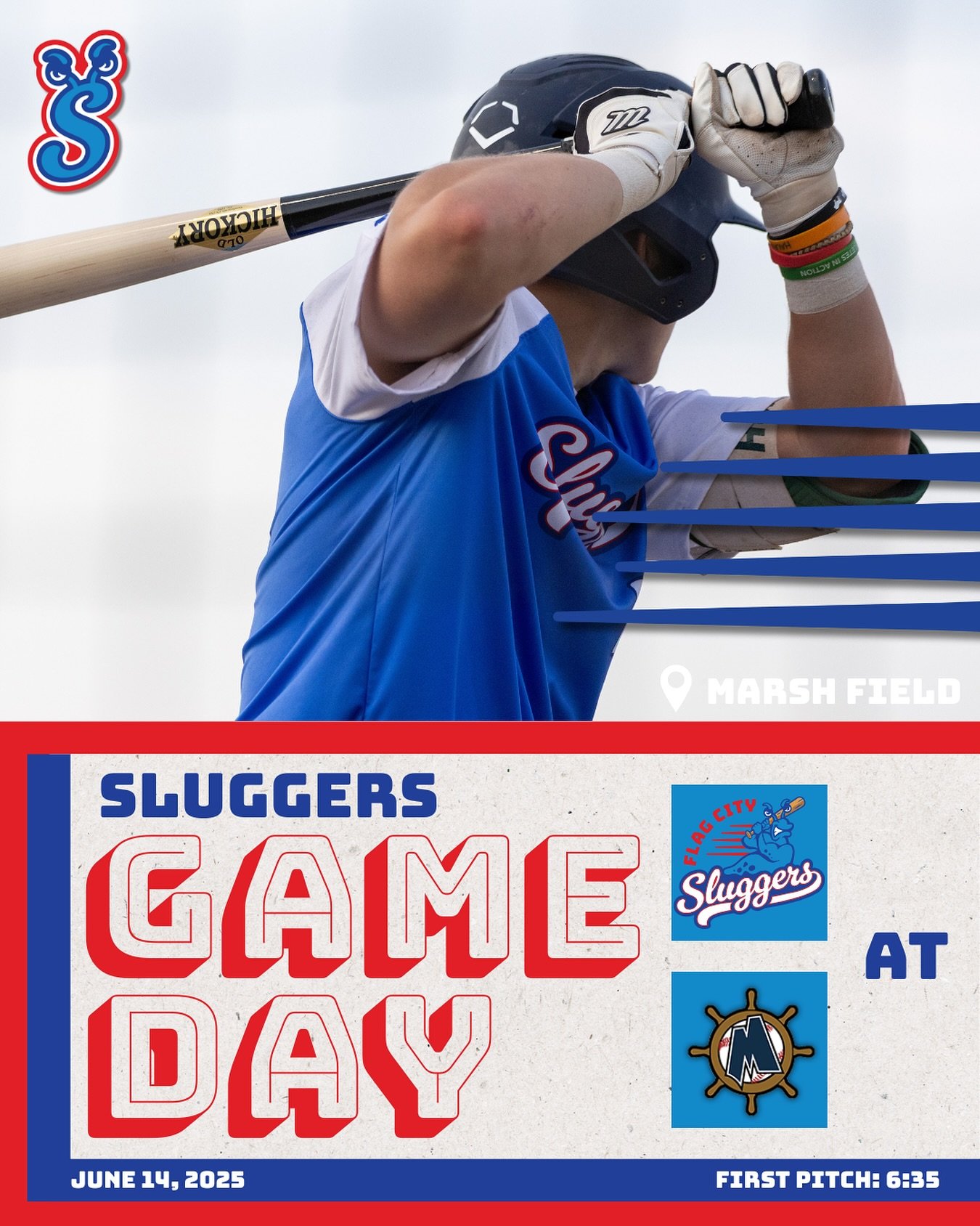 On the road again tonight for Game 2️⃣ against @muskegonclippers ⚾️
#GoSluggers
📸: @zachstewartphoto