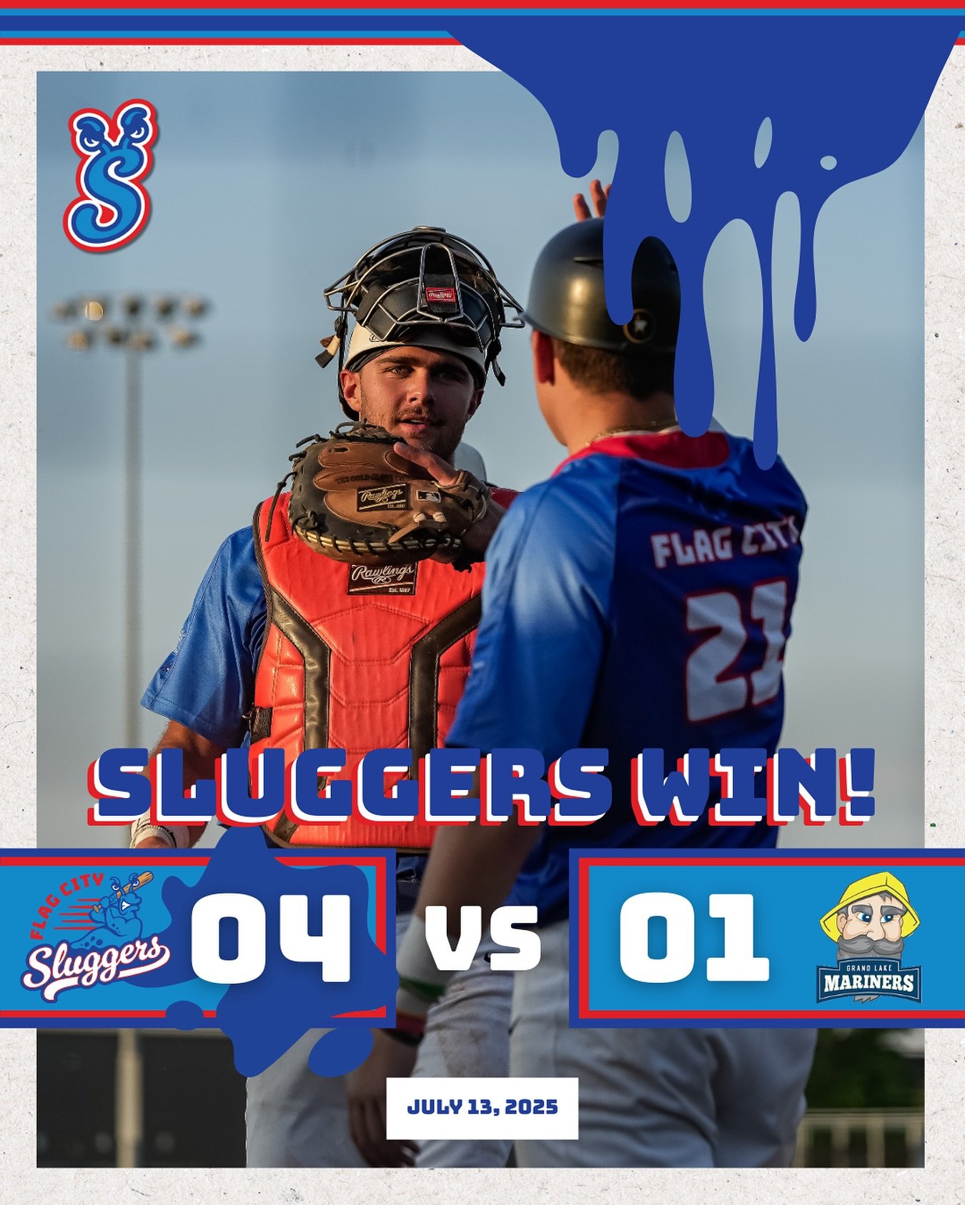 SLUGGERS WIN 🏅
The Sluggers bring home the dub with a 4-1 win!!
📸: @mje._.media
#letsgosluggers #gosluggers #sluggerswin #baseball #win