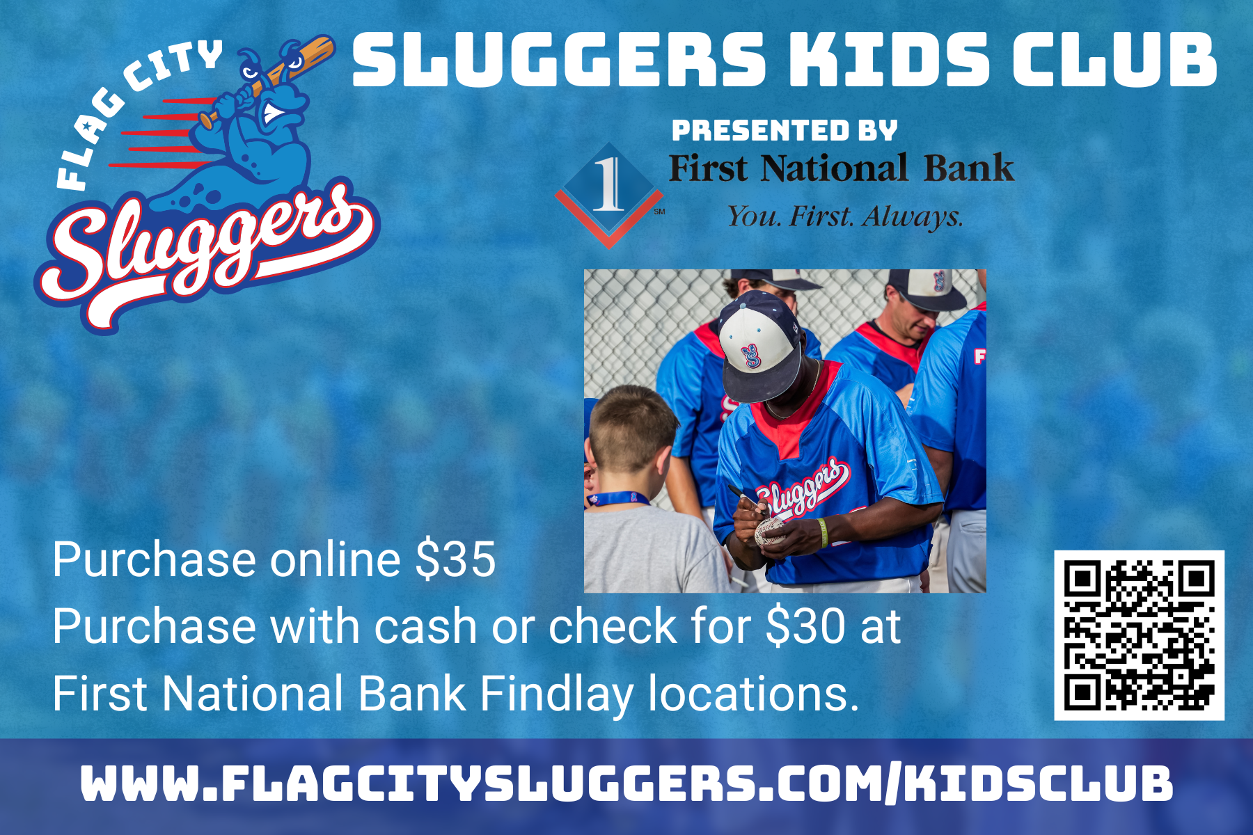 Sluggers Announce Return of the Sluggers Kids Club presented by First National Bank