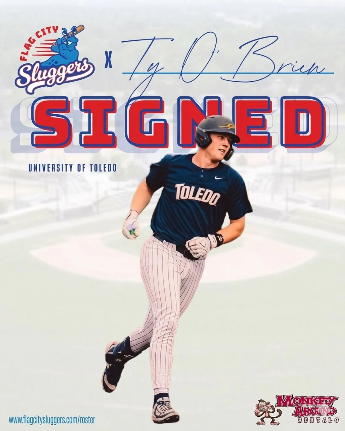 TY O&rsquo;BRIEN 🔥👏🏻

Help us give a massive Flag City welcome to our newest catcher, Ty O&rsquo;Brien! Coming to us from Bowling Green, Ohio, Ty is bringing some serious talent and presence behind the dish this season.

Get to know Ty:
School/Maj