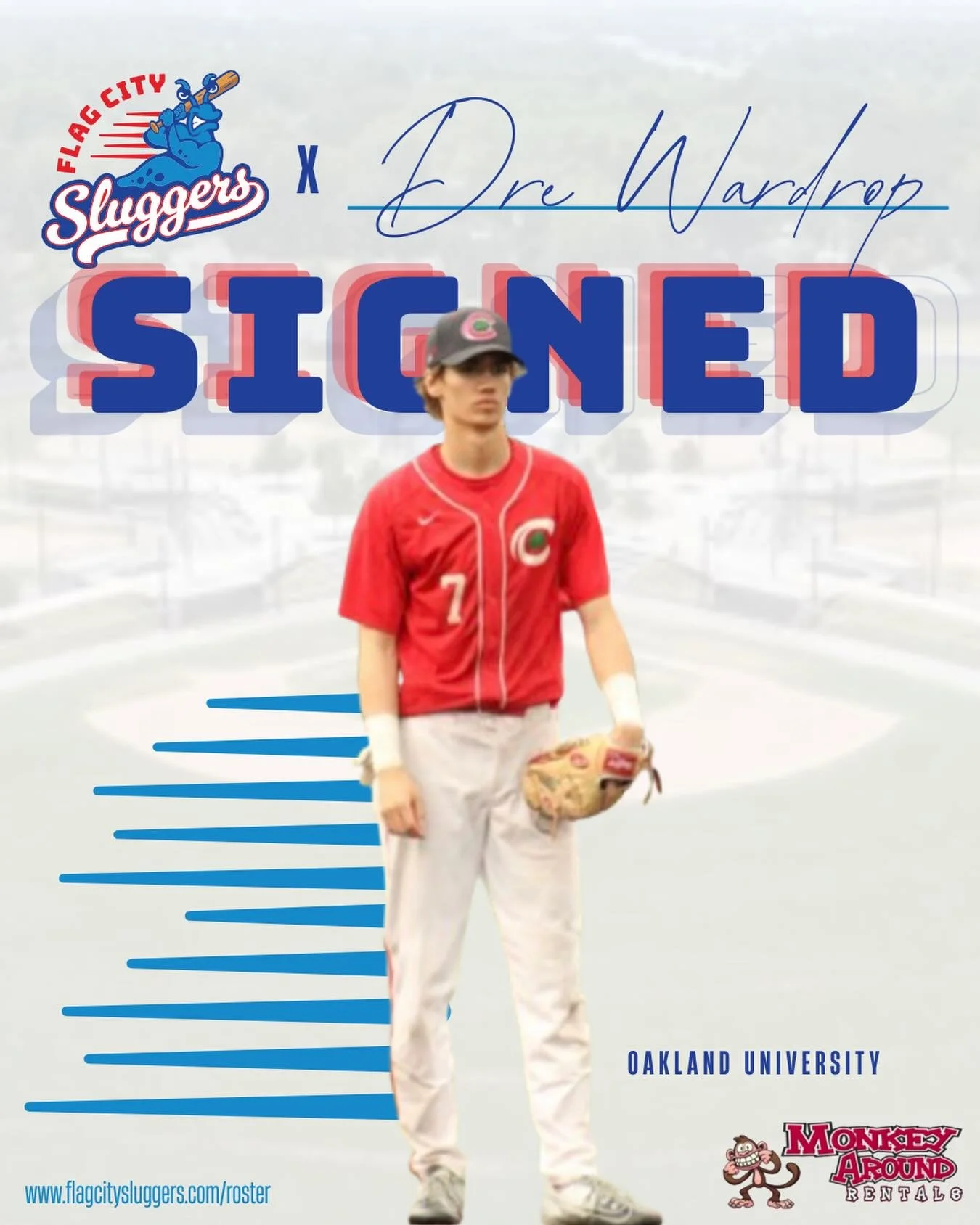 🚨 DRE WARDROP 🚨

Join us in welcoming Draden &ldquo;Dre&rdquo; Wardrop to the Flag City Sluggers family! 

Coming to us from Toledo, Ohio, and Oakland University, Dre is a 6&rsquo;3&rdquo; infielder bringing 13 years of baseball experience to the r