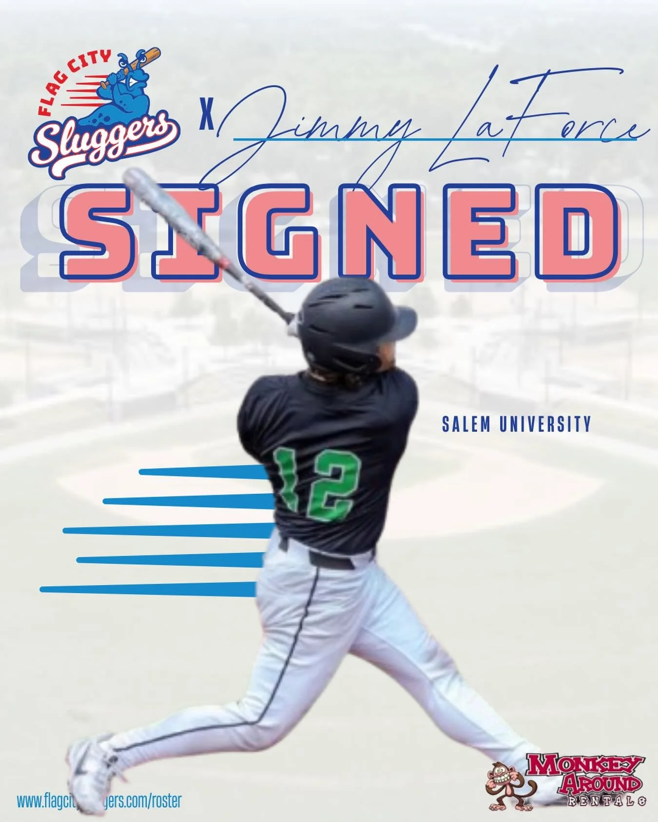 JIMMY LA&rsquo;FORCE 🔥🔥🔥

Help us give a massive Flag City welcome to the newest addition to the Sluggers family&mdash;Jimmy LaForce! ⚾️🔥
Jimmy is bringing serious talent, versatility, and an elite competitive drive to the roster this season. 

C