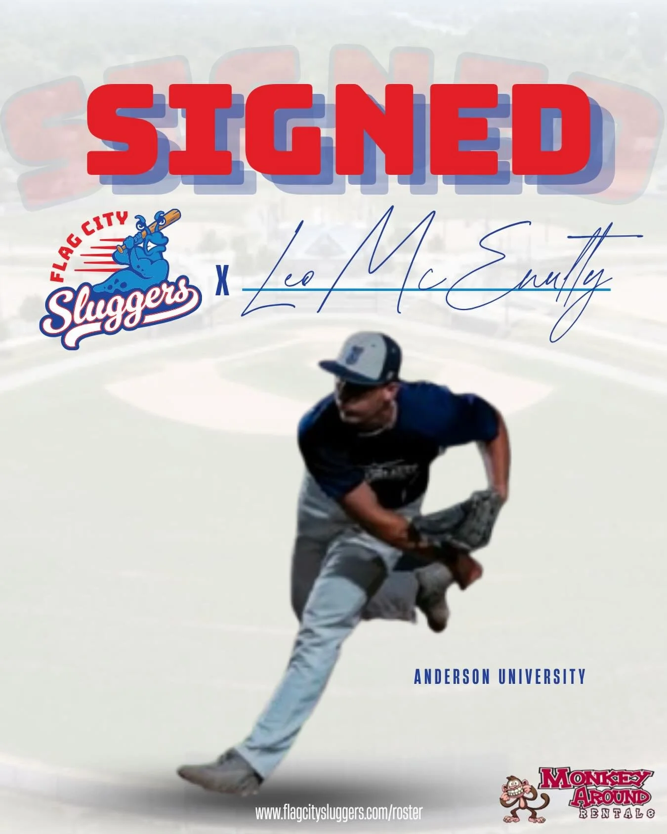 LEOOO 🔥🙌🏻✍️

The Flag City Sluggers are thrilled to announce the addition of right-handed pitcher Leo McEnulty to the roster!

Leo comes to us from Greenwood, Indiana, bringing some serious presence to the mound standing at 6&rsquo;3&rdquo; and we