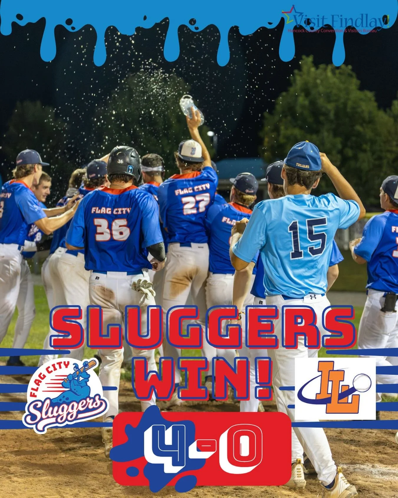 The Flag City Sluggers took care of business on the road, defeating the Lima Locos 4-0!🎉🙌🏻🐌

A dominant performance all around from the boys on the field.

We also want to give a massive shoutout and thank you to Visit Findlay for being such an i
