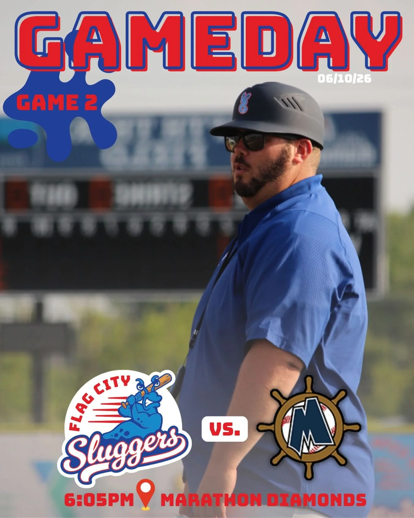 ⚾️ GAME DAY ⚾️

Tonight, the Flag City Sluggers host the Muskegon Clippers for Game at the Marathon Diamonds! First pitch is set for 6:05 PM. Come out and support the Sluggers as they look to defend home field and keep the momentum rolling.

📍 Marat
