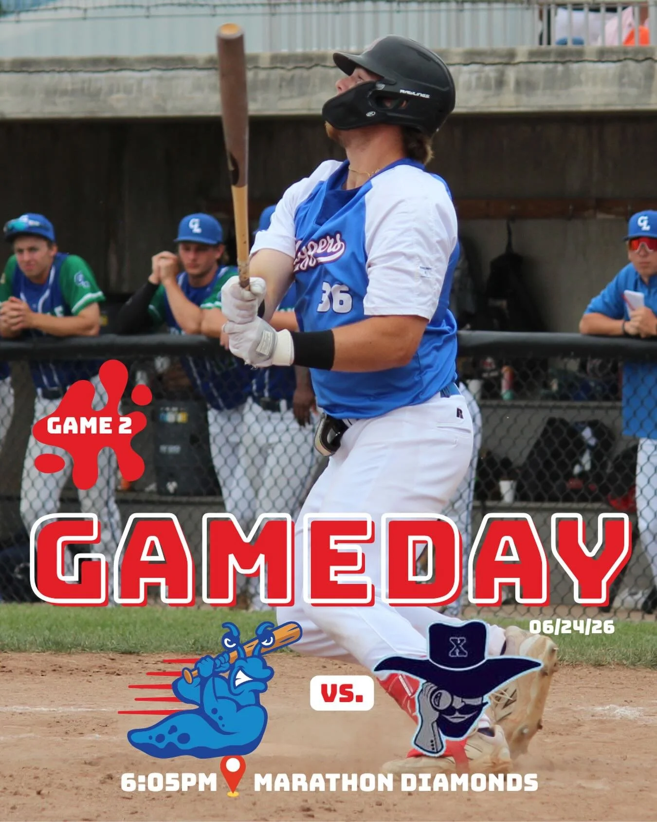 Game 1 was a statement. Game 2 is about keeping the momentum. 🧢

⚾️ The Sluggers are back at Marathon Diamonds tonight to take on the Xenia Scouts. First pitch is at 6:05 PM&mdash;let&rsquo;s pack the stands! 

📸: @liz_niese 

#FlagCitySluggers #GL