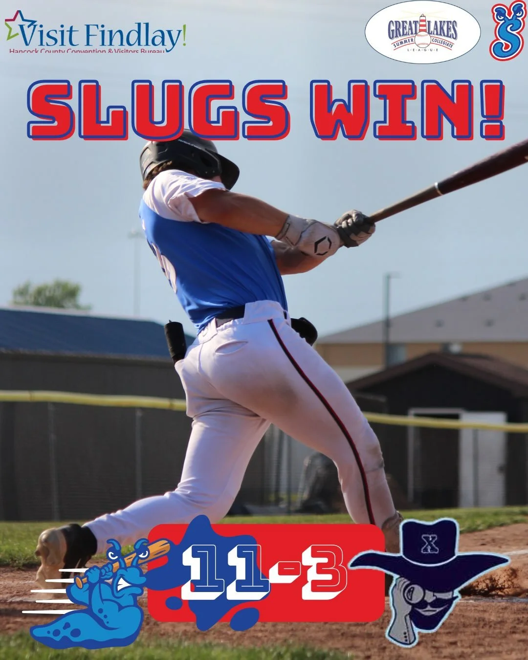 FINAL: Sluggers 11, Scouts 3 ⚾️🔥

Dominant win tonight! Double trouble as Kobe Ladd and Cam Spezia earn Slugs of the Game honors for the second time this round!

We&rsquo;re back home tomorrow at the Marathon Diamonds for Game 3 against Xenia. First