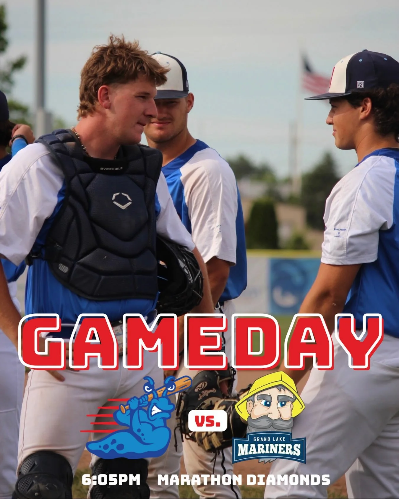 Play ball! ⚾️ 
Tonight, your Flag City Sluggers kick off a huge series against the Grand Lake Mariners!

💥 First pitch: 6:05 PM
📍 Where: Marathon Diamonds

Mother Nature might be throwing us a curveball tonight, so please be weather aware and dress