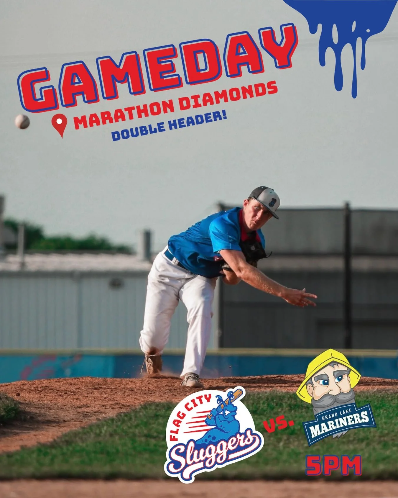 Doubleheader Game Day! ⚾️☀️

After yesterday&rsquo;s rainout, the Flag City Sluggers are back on the diamond tonight to take on the Grand Lake Mariners&mdash;and you get twice the baseball! We&rsquo;re playing two 7-inning games back-to-back to make 