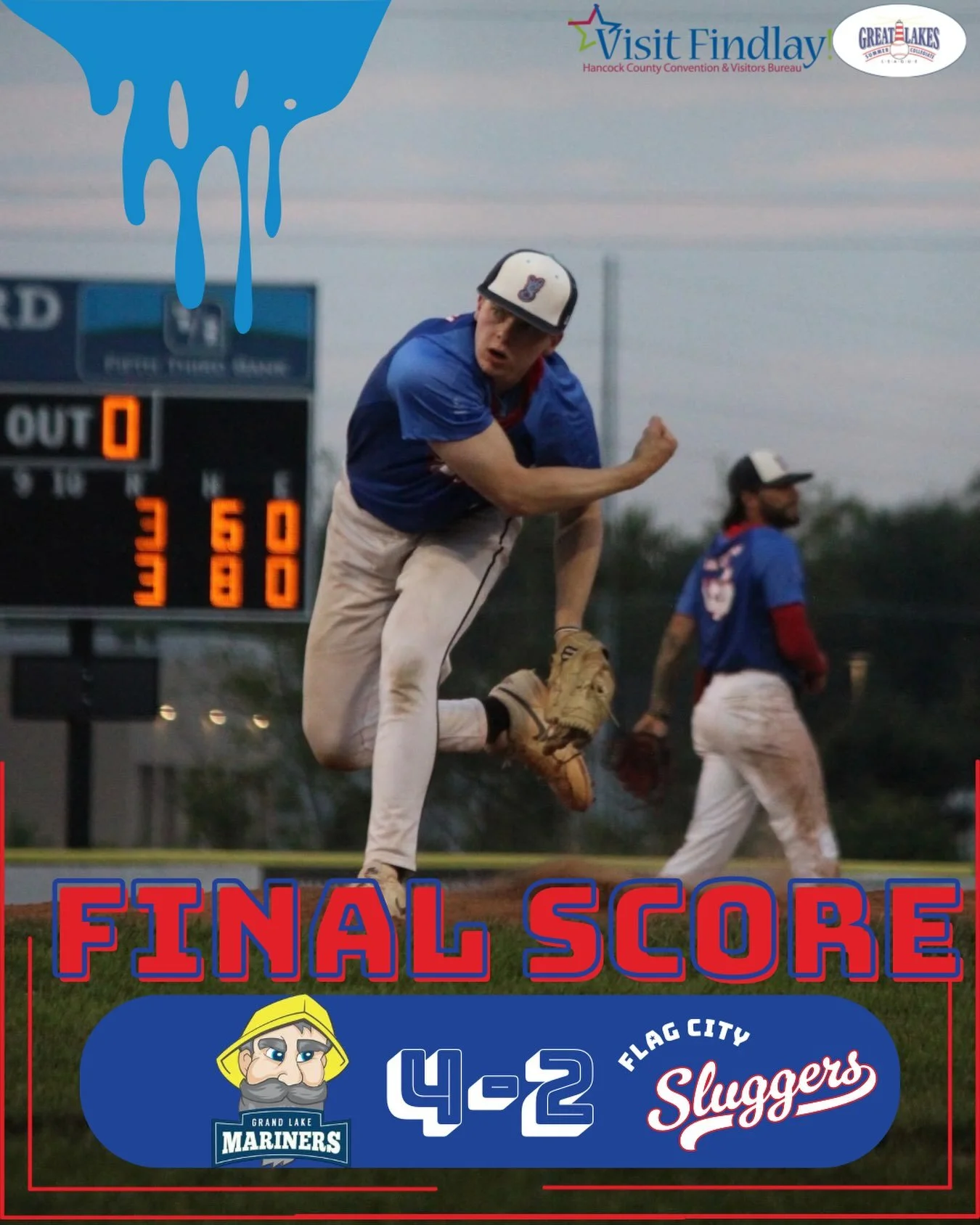 Tough fight today. ⚾️ The Flag City Sluggers drop Game 2 to the Mariners, 4-2.

We&rsquo;re bouncing back tomorrow for Game 3 in Celina! Can&rsquo;t make the trip? Catch all the action live on FloSports! 📺

#FlagCitySluggers #SluggersBaseball #GLSCL