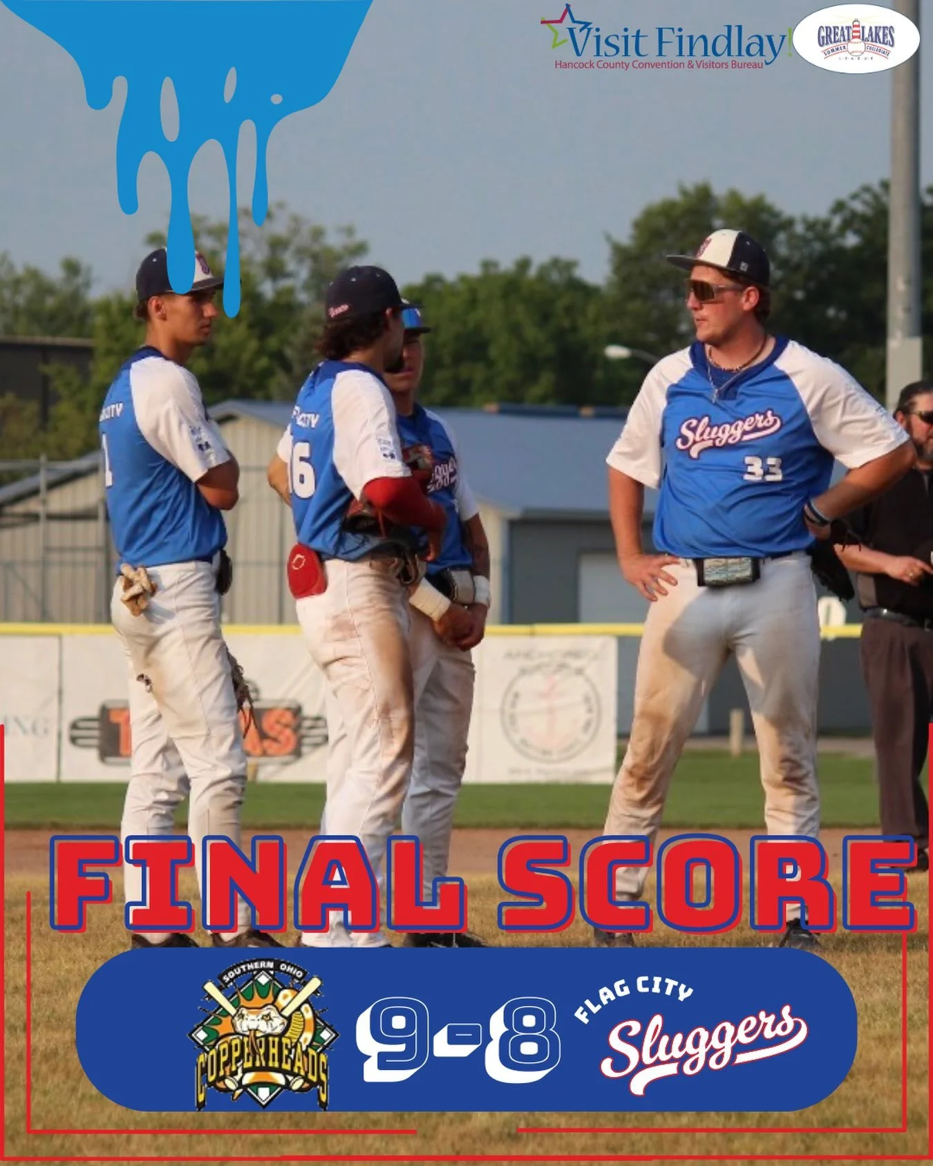 Heartbreaker in a 9-8 shootout tonight. 💔 The good news? We get another shot at &lsquo;em tomorrow.

We&rsquo;re back at the Marathon Diamonds at 6:05 PM to take on the Copperheads at home. See you there! ⚾️🔥

#Sluggers #Gameday #HomeAdvantage