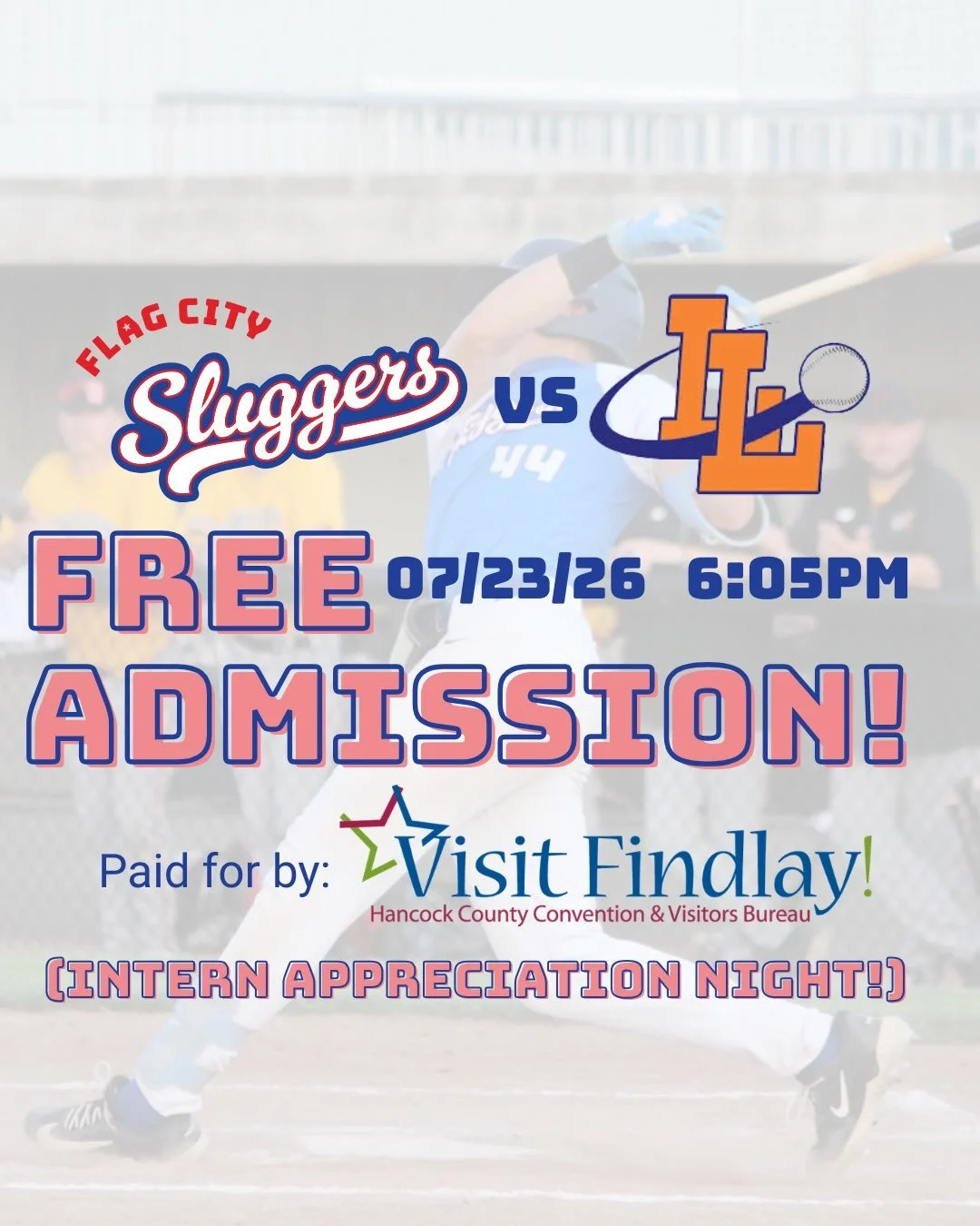 FREE ENTRY + THIRSTY THURSDAY + INTERN APPRECIATION NIGHT! 🎟️🍻⚾

Tonight&rsquo;s game has it all, and we have some amazing sponsors to thank!

A huge THANK YOU to:

🎟️ Visit Findlay for covering FREE admission for all fans tonight!
🍻 Josh Amstutz