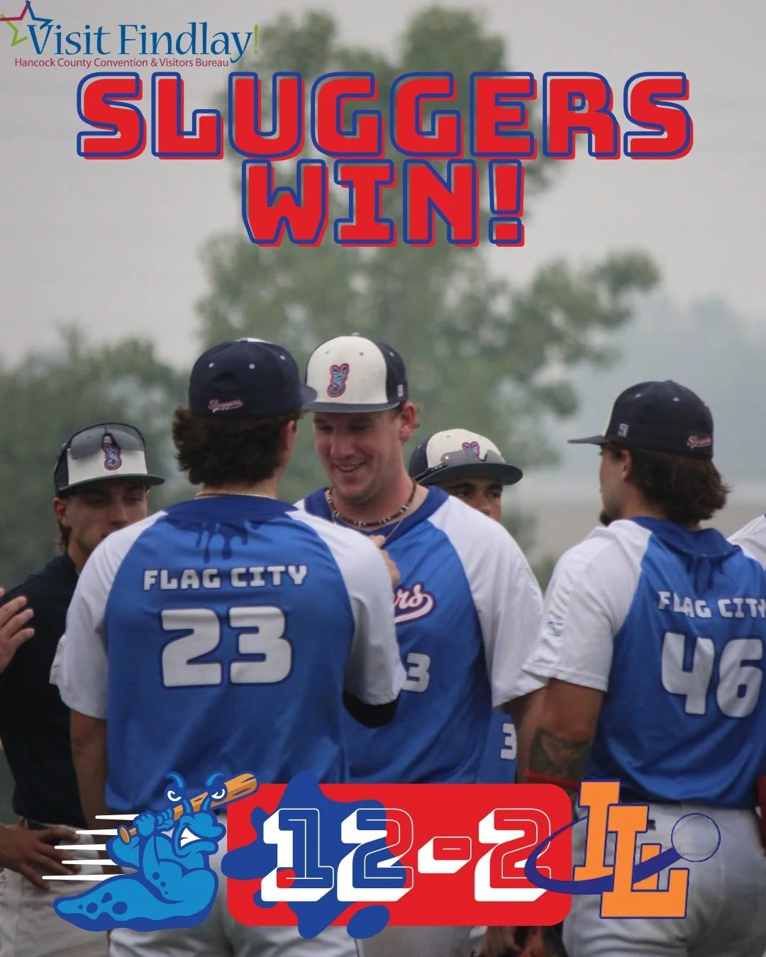SLUGGERS WIN! 💥⚾️

The Flag City Sluggers dominate Game 1 with a massive 12-2 victory over the Lima Locos!

🌟 Player of the Game: Atticus Huffstutler! Atticus put on a absolute clinic today&mdash;delivering incredible at-bats and playing elite defe