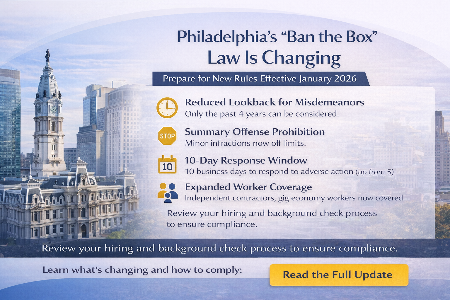 Philadelphia Ban the Box Updates Effective January 2026