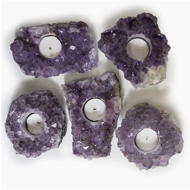 Amethyst Crystal Candle Holders