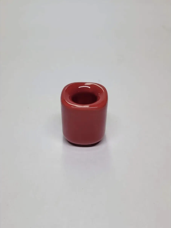 Handmade Red Ceramic Chime Candle Holder