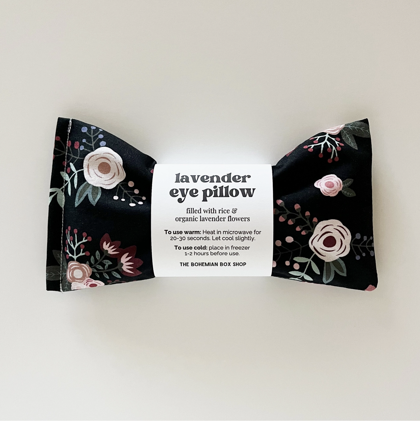 Lavender Eye Pillow - Sweet Floral On Black