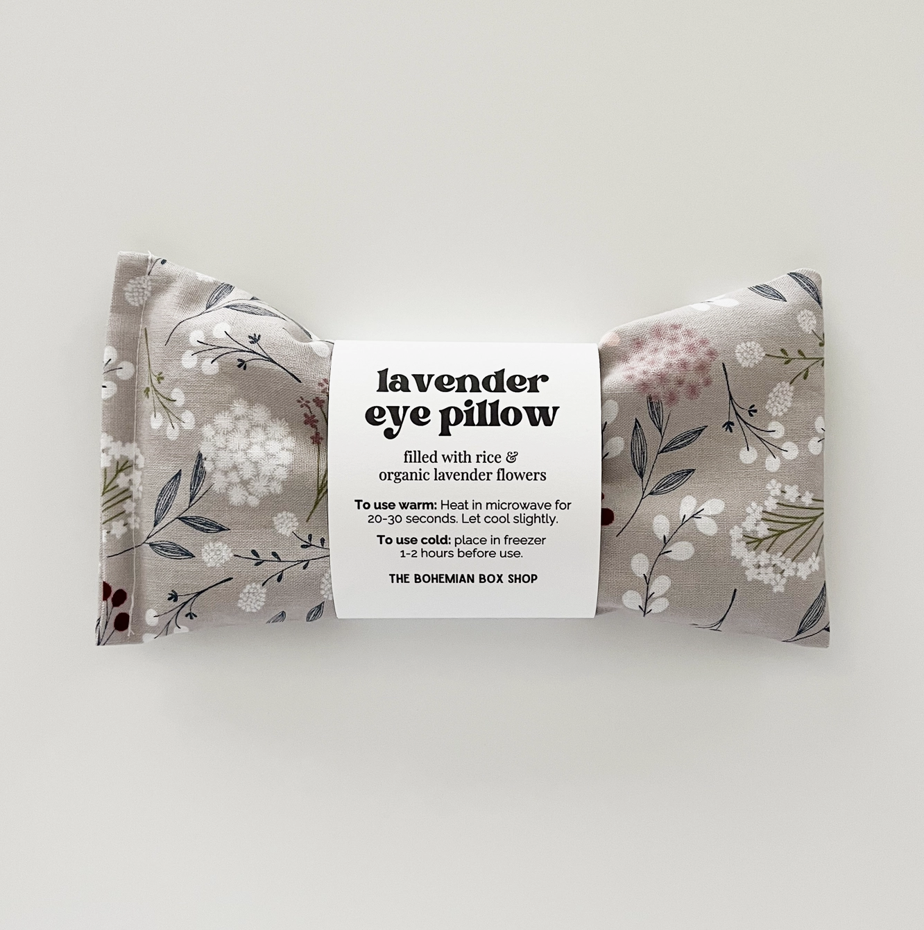 Lavender Eye Pillow - Gray Floral Relaxation