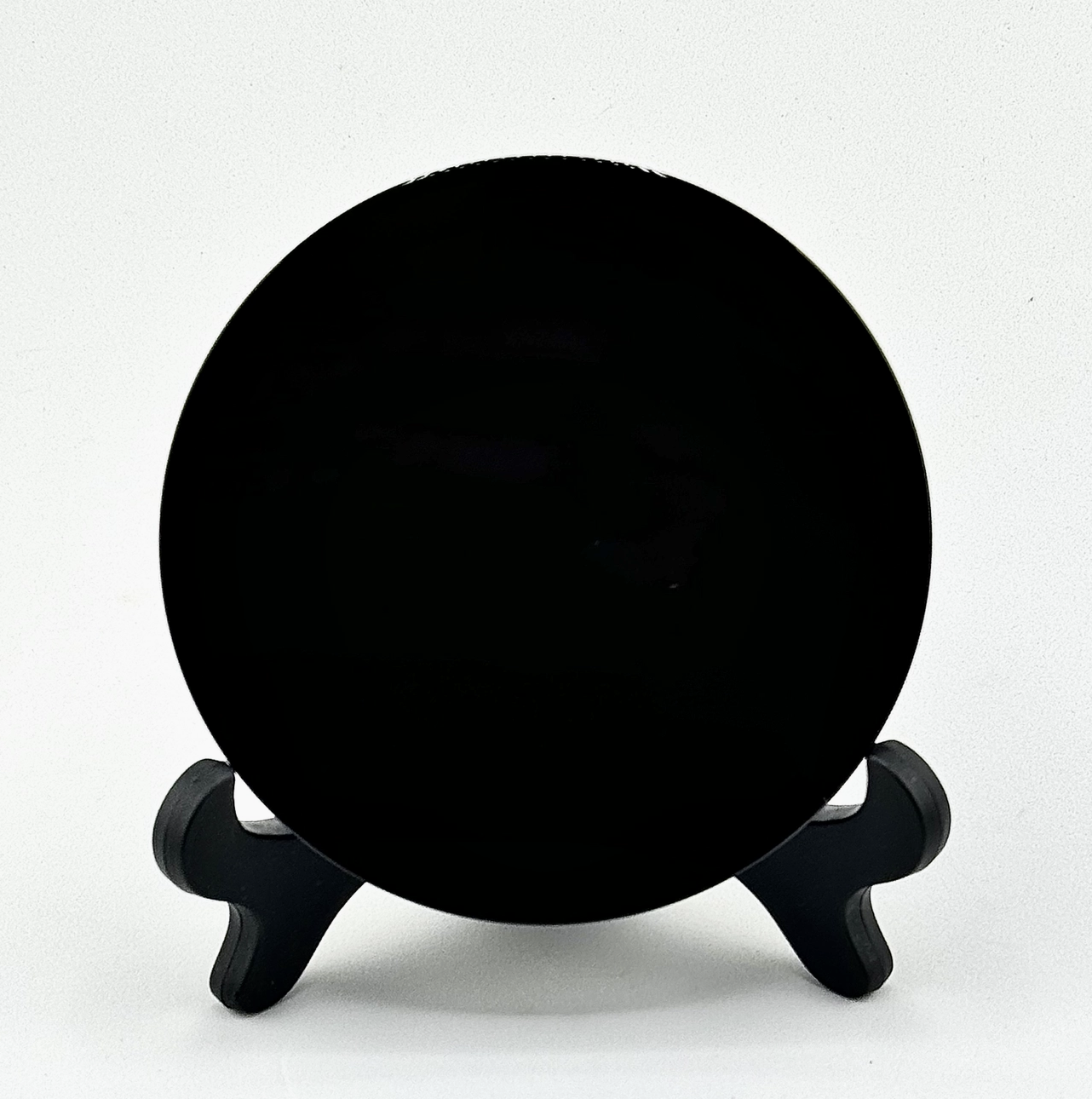 Black Obsidian Scrying Mirror with Stand