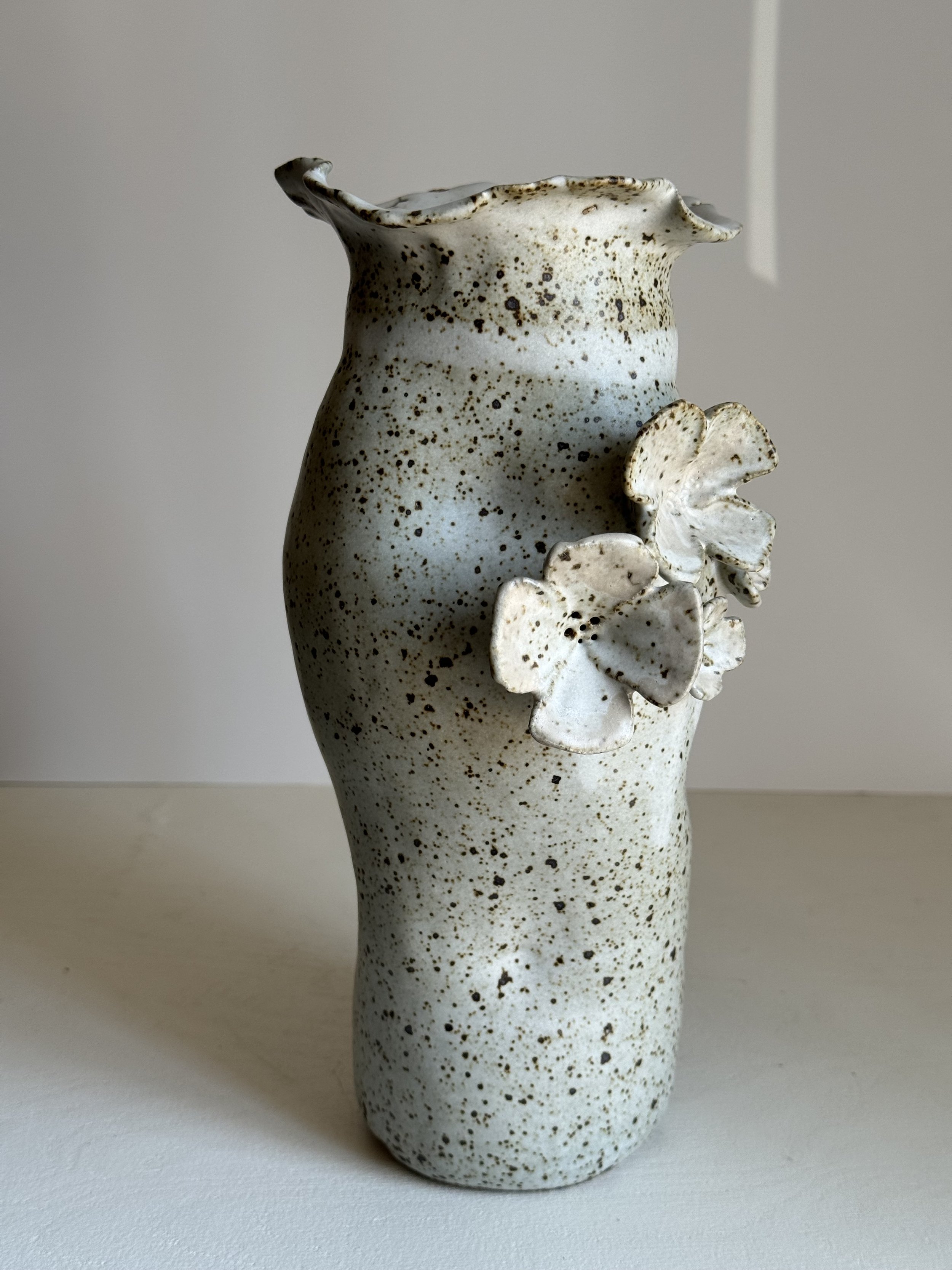 Large Flower Ceramic Vase, Modern Ceramic Vase, Flower Vase Asymmetric, Handmade Organic Look Pottery, D'Earth Pottery, Wabi Sabi Vase