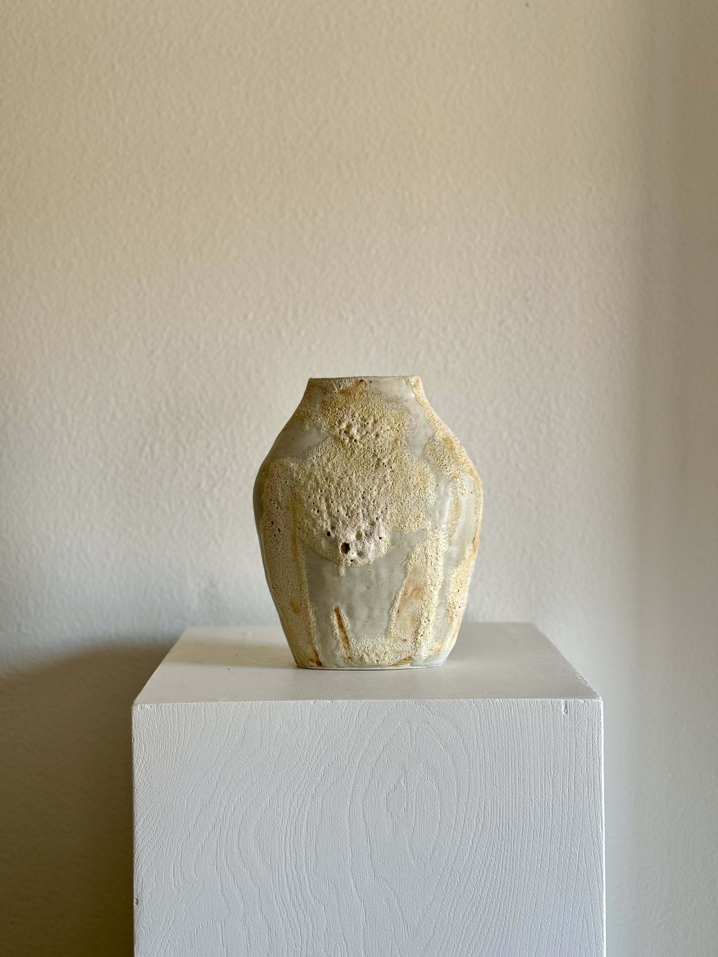 Asymmetric Handbuilt Ceramic Vase, Modern Ceramic Vase, Stoneware Sculpture, Home Decor, D’Earth Pottery, Volcanic Vase, Wabi Sabi, Crater Glaze
