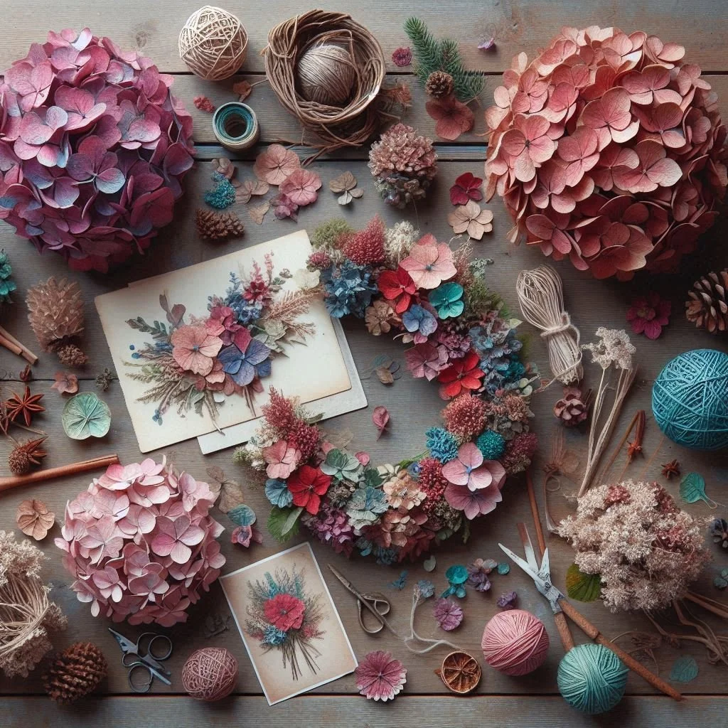 Designing with Dried Hydrangeas