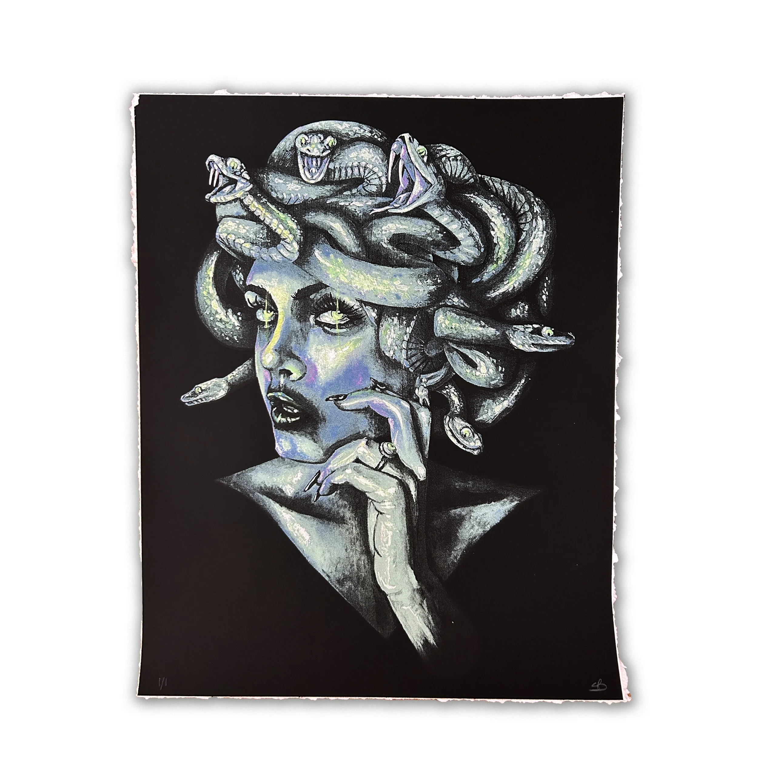 screen print of medusa